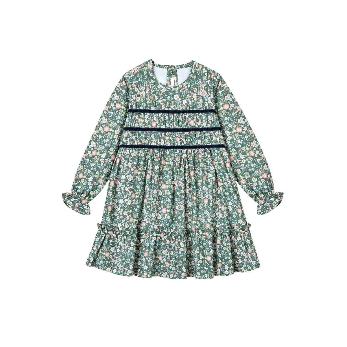 Belia Smocked Dress | Green Floral