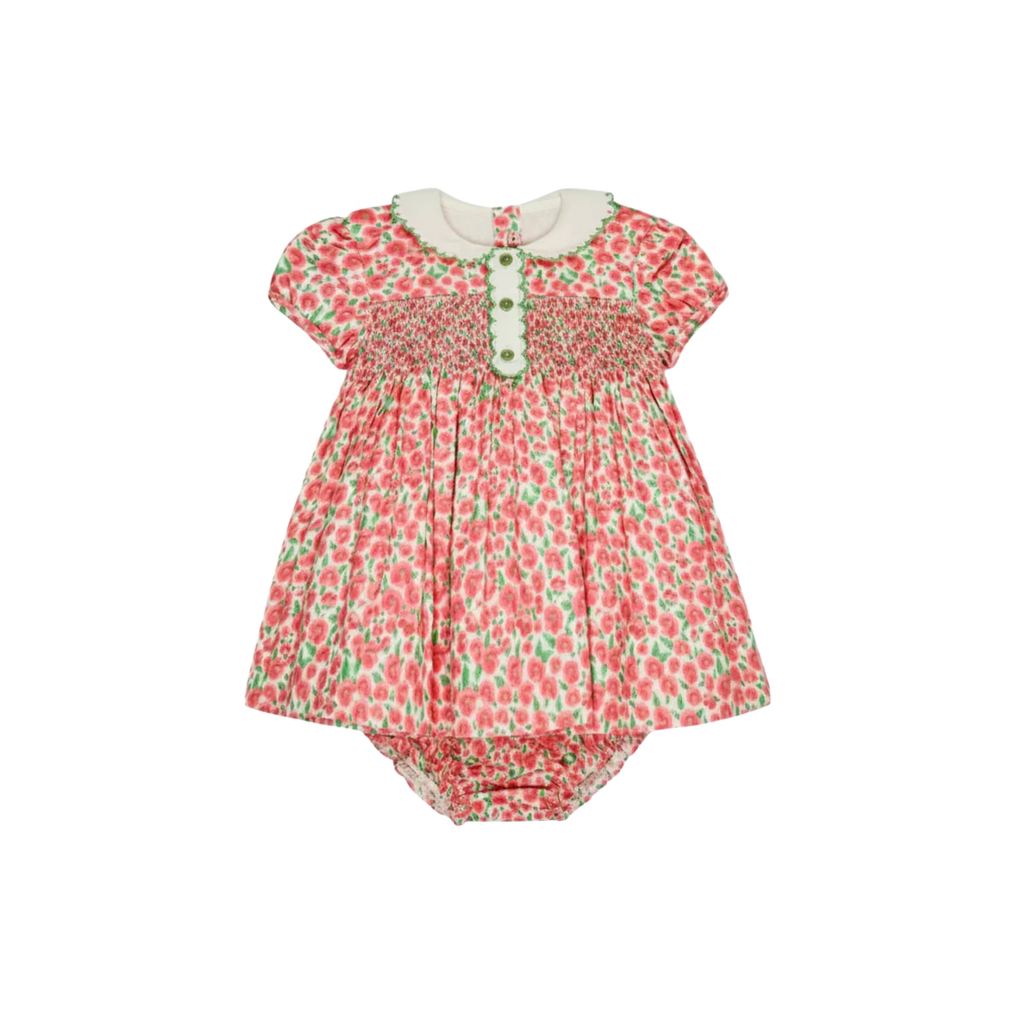 Coco Baby Smocked Set | Red Floral