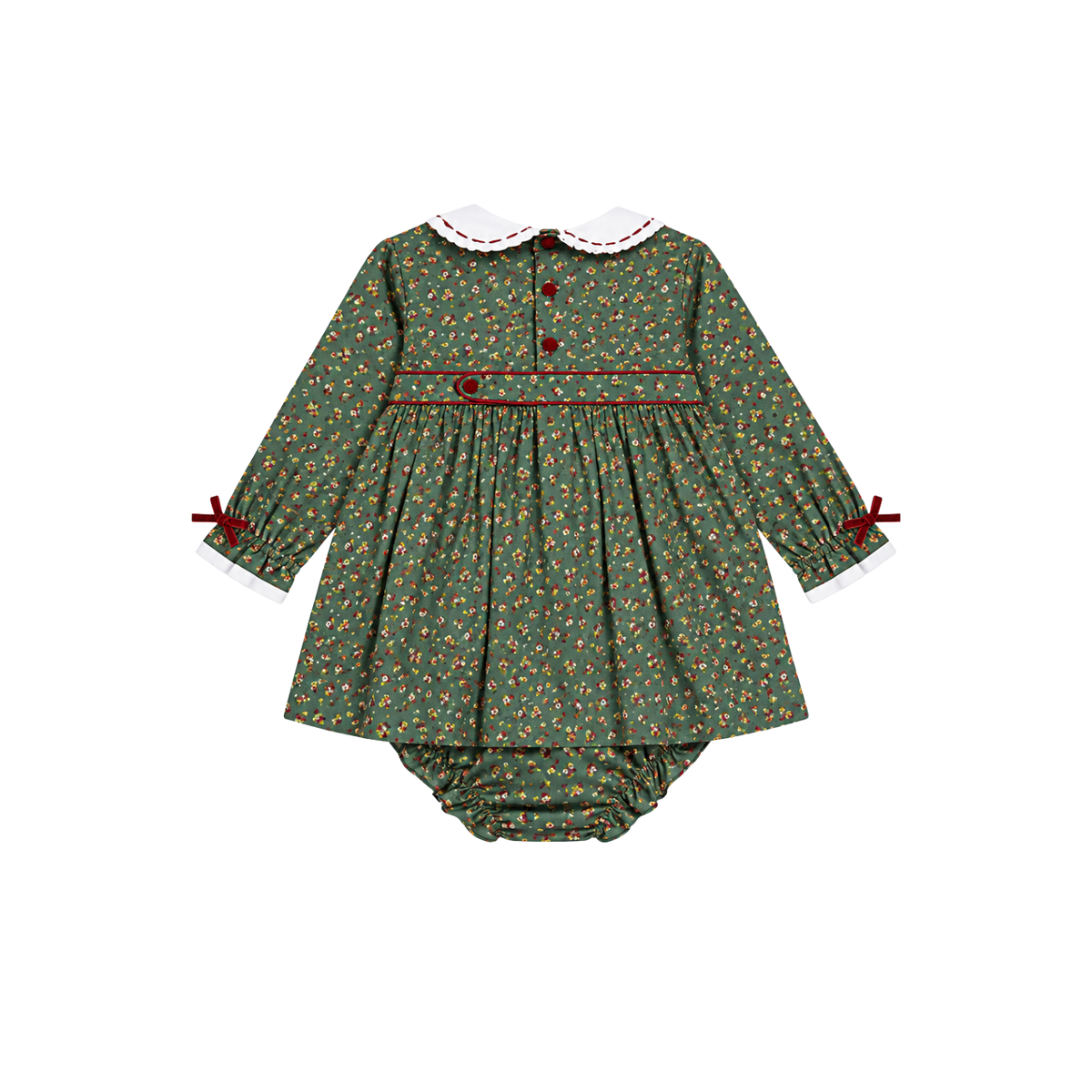 Lilly Baby Dress Set | Green Floral