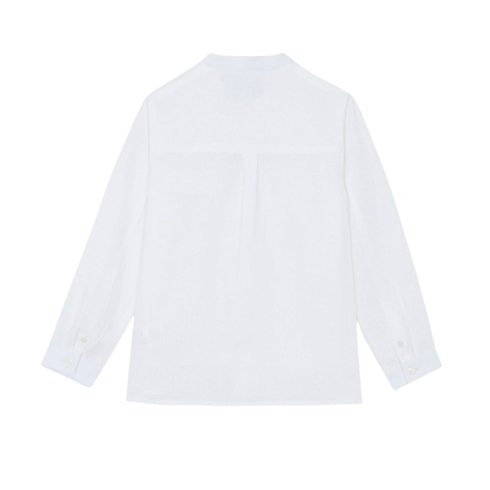 Mao Collar Linen | White