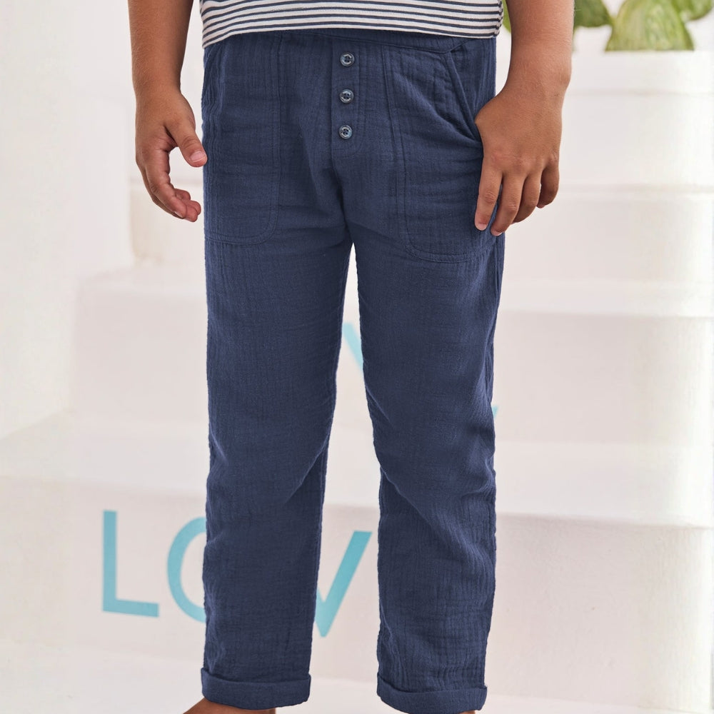 Muslin Trousers | Navy Cotton