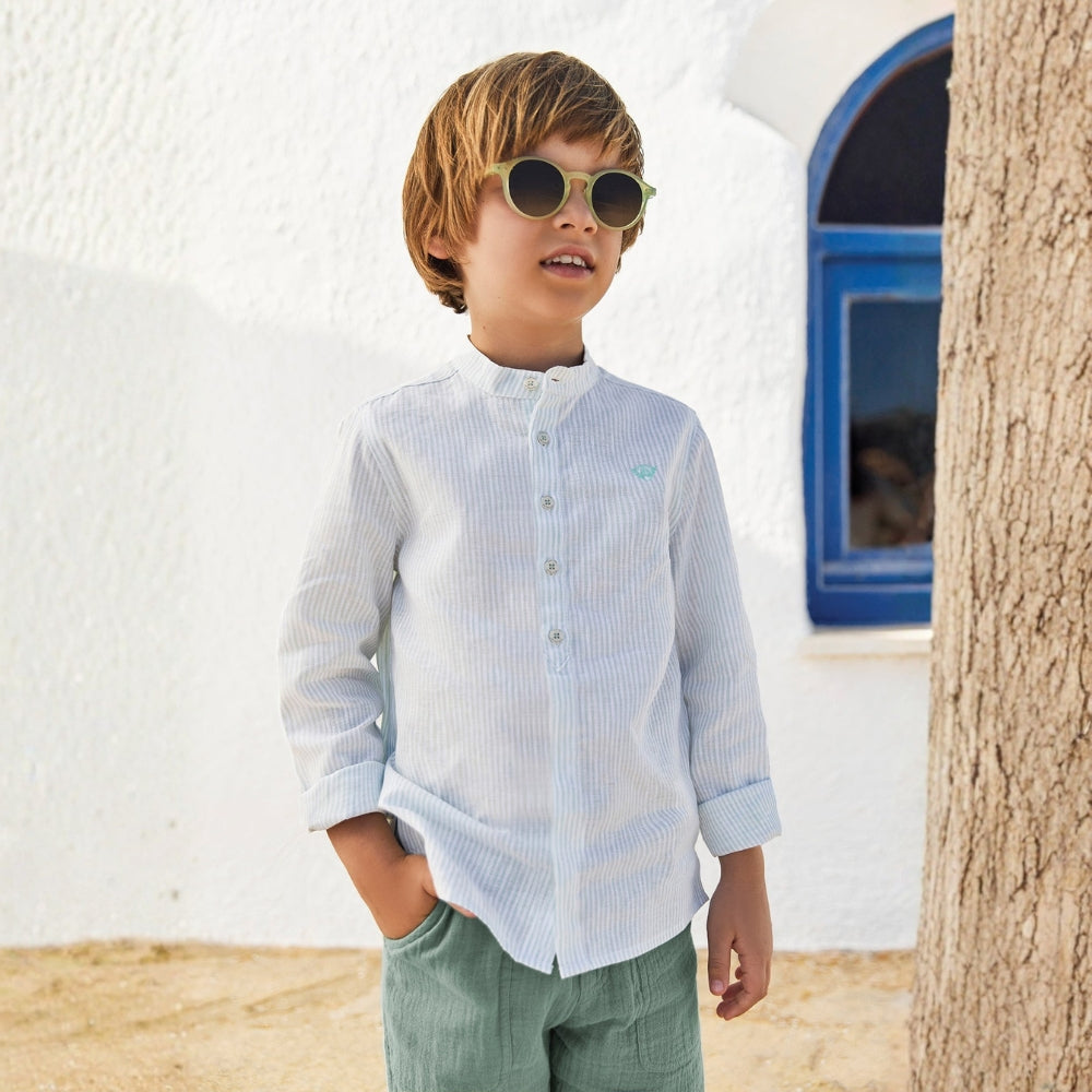 Striped Linen Long Sleeved | Sage