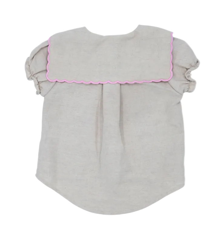 Chemise Loretta | Cotolino Ecru Pink Trim