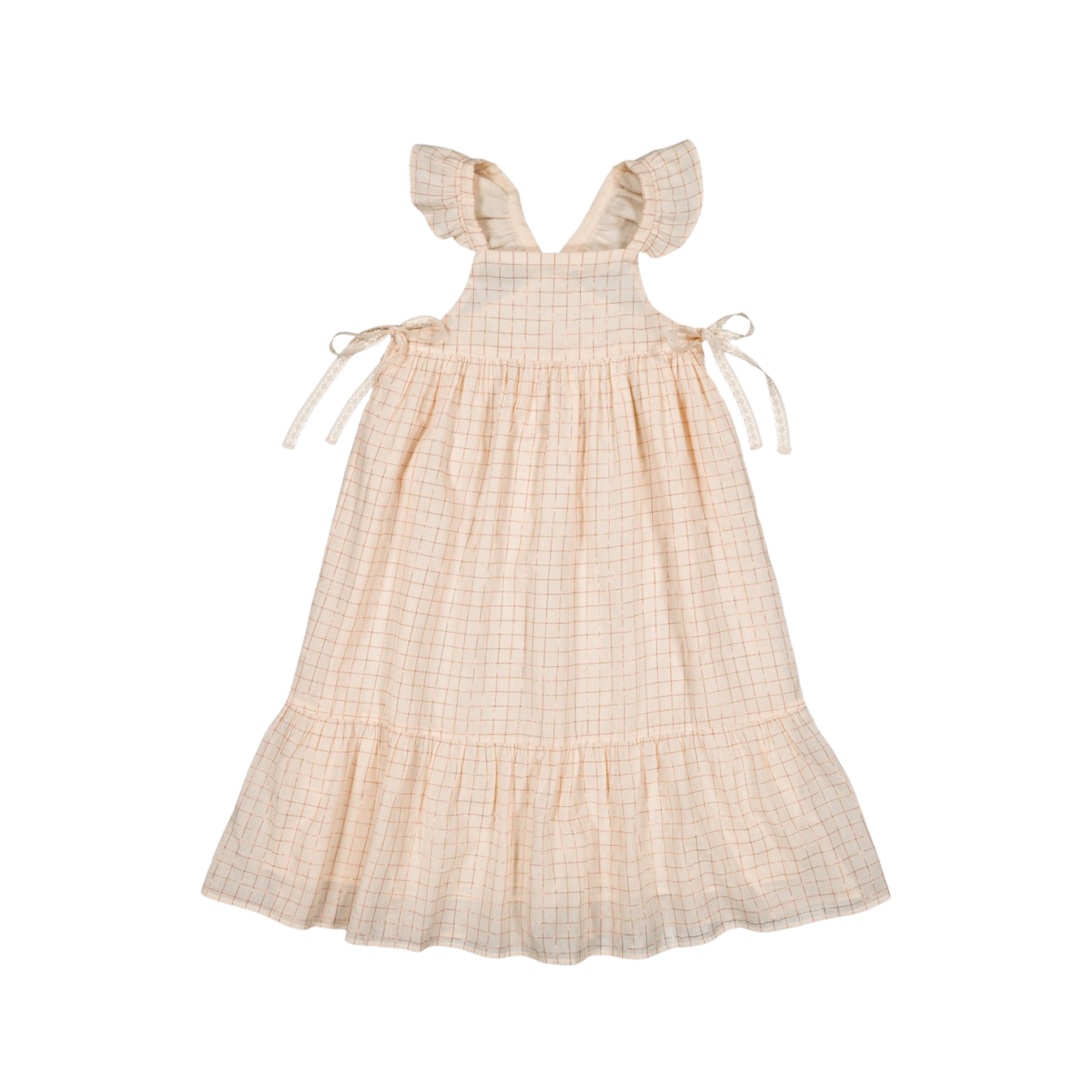 Caitlyn Check Lurex Dress | Pink