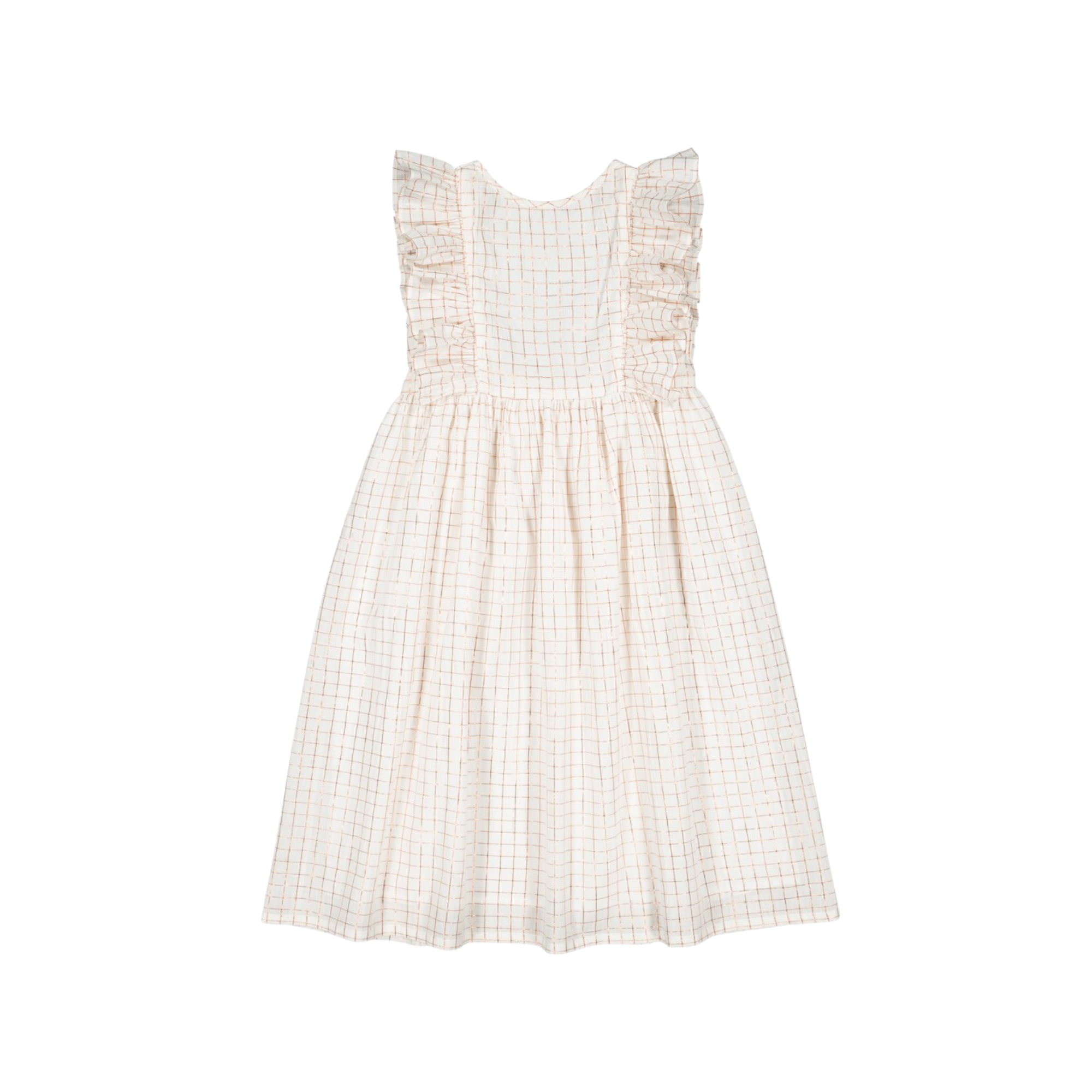 Arlette Check Lurex Dress | Off White