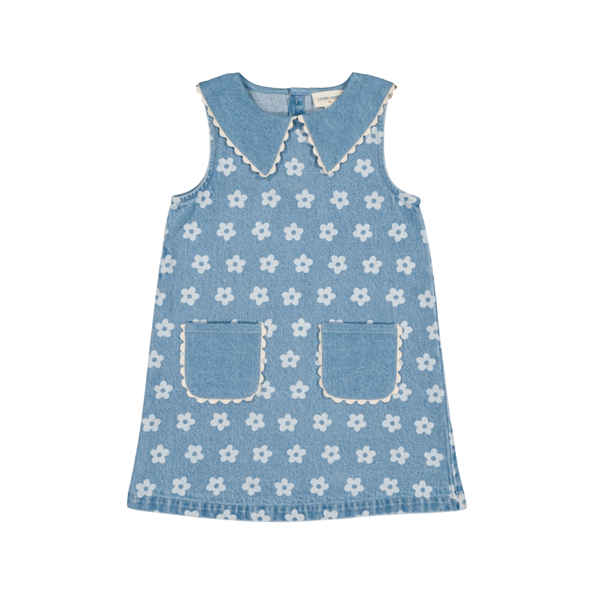 Mitsette Denim Flower Dress | Light Blue