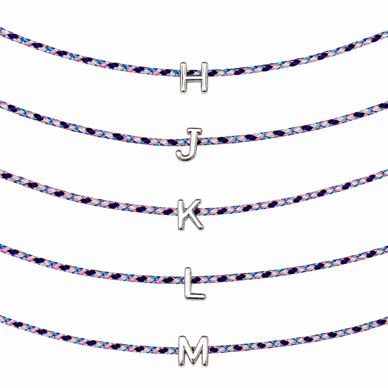 Braided Initial Necklace | Silver