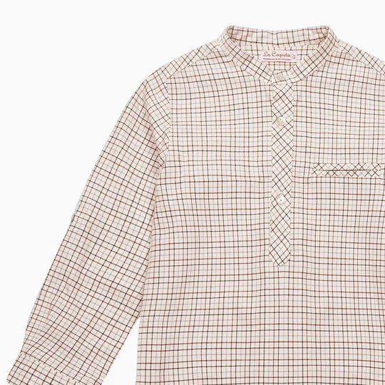 Mateo Long Sleeve Shirt | Caramel Check