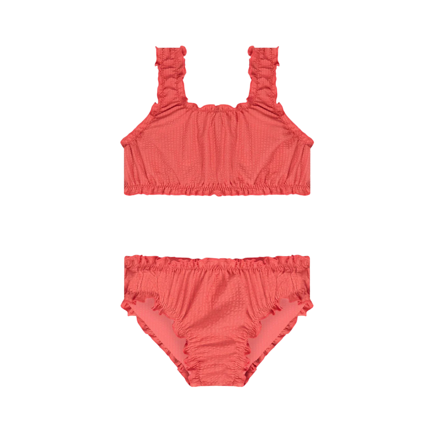 Ruffle Edge Bikini | Sailor Red Seersucker