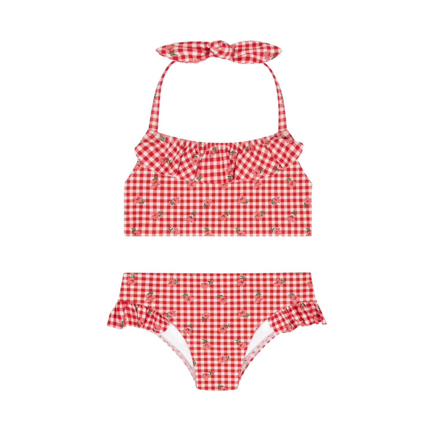 Halter Neck Bikini | Cranberry Gingham