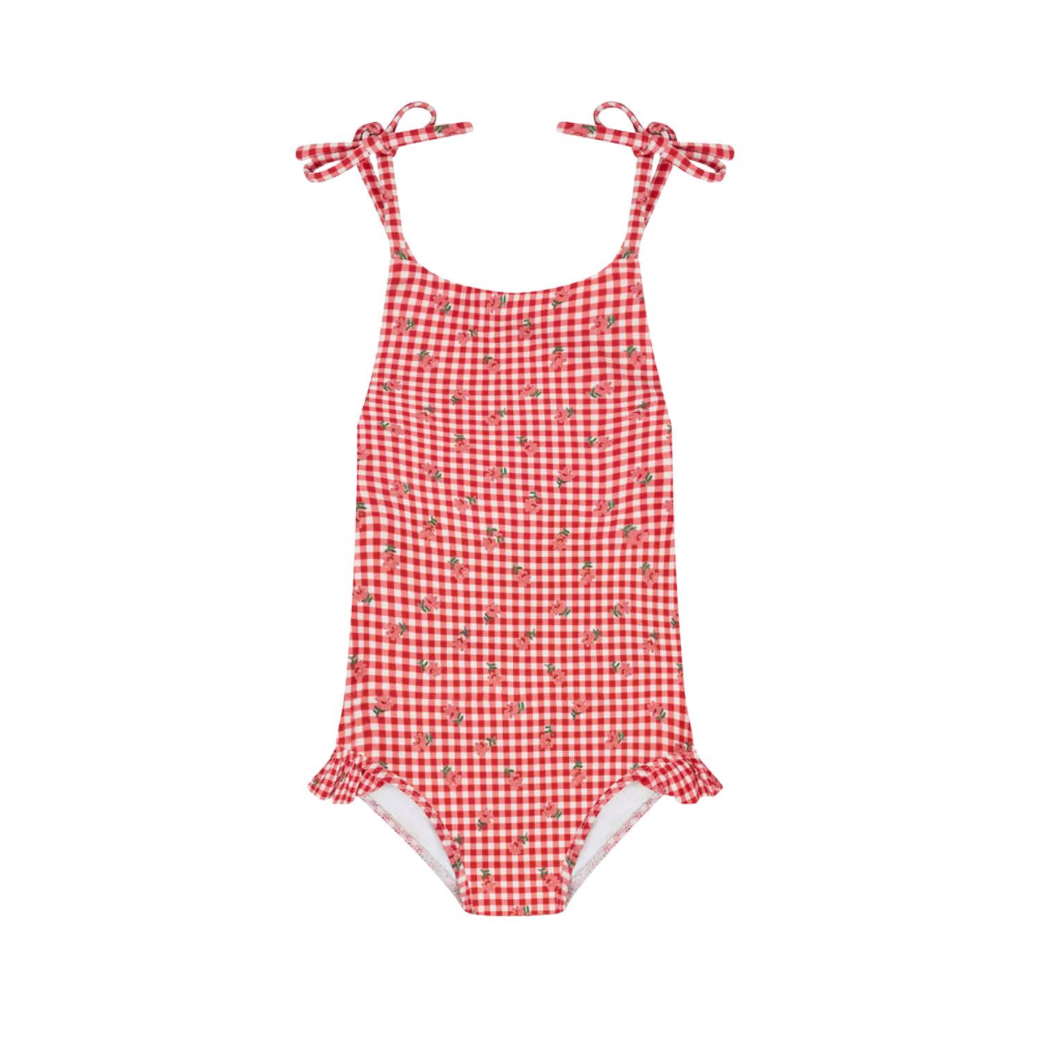 Front Tie Strap Halter | Cranberry Gingham