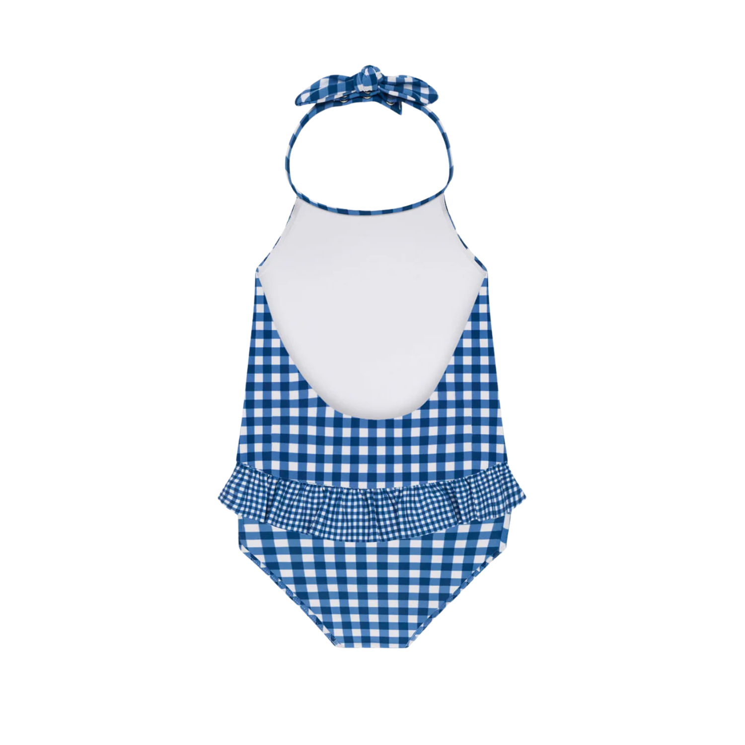 Navy Ruffle Halter One Piece | Picnic Gingham