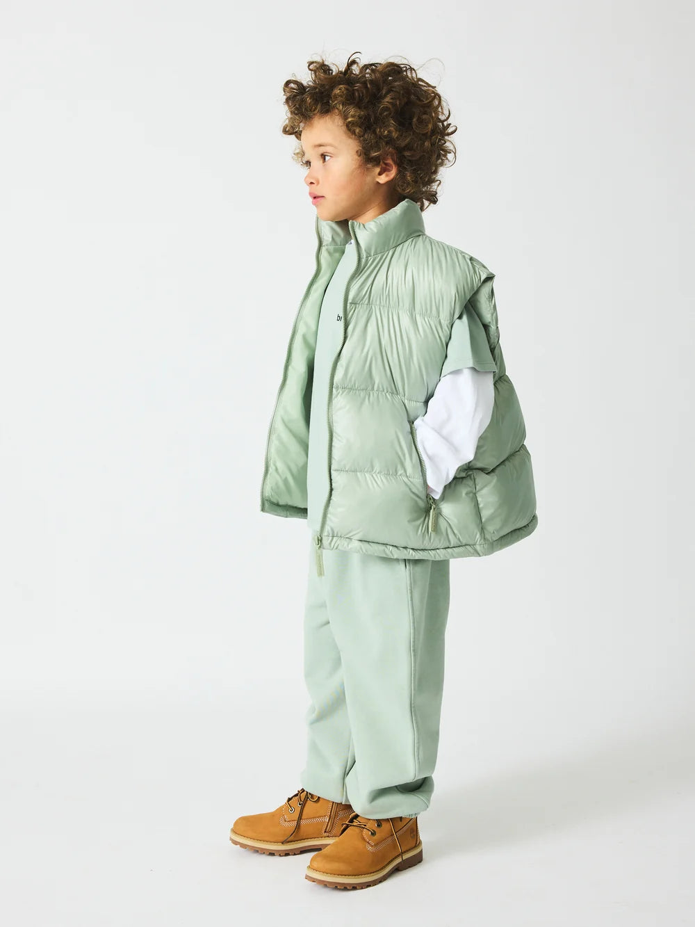 Noura Puffer Vest | Aqua Gray