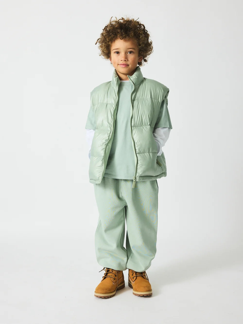 Noura Puffer Vest | Aqua Gray