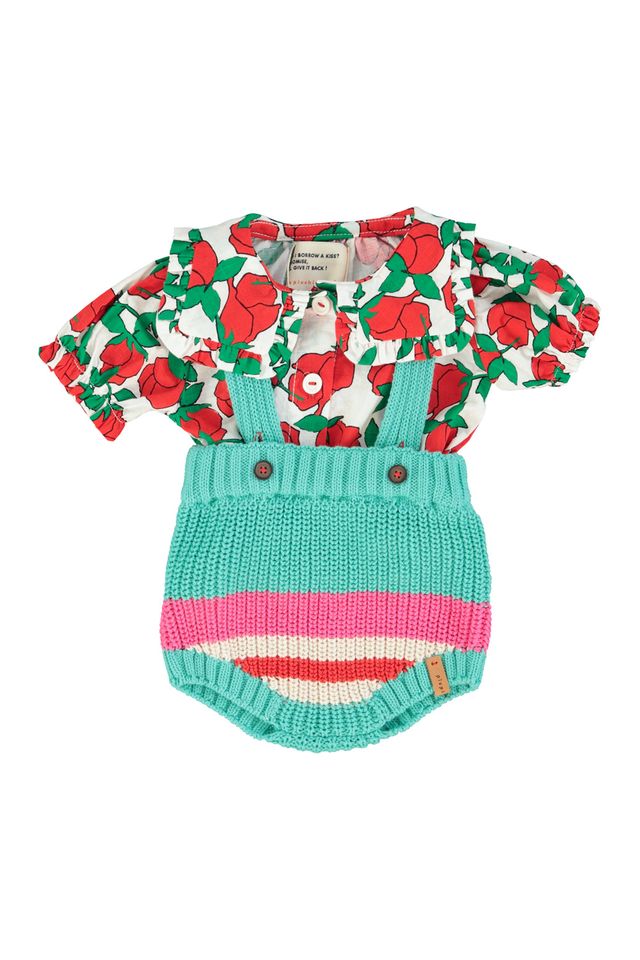 Knitted Baby Romper | Turquoise