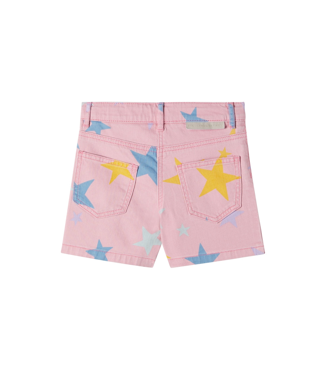 Star Print Denim Shorts | Light Pink
