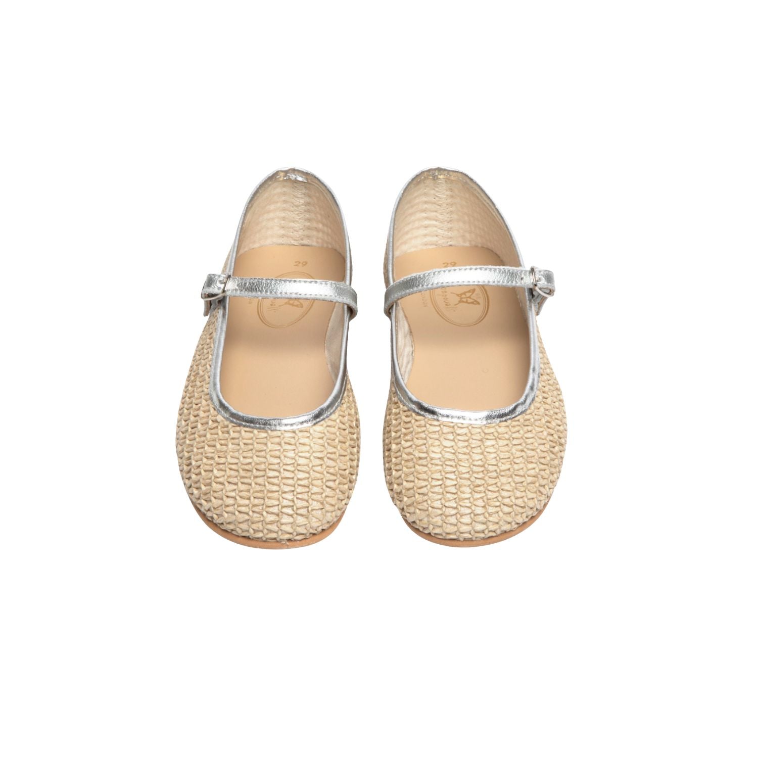 Aurelie Buckle Shoes | Natural Raffia Silver
