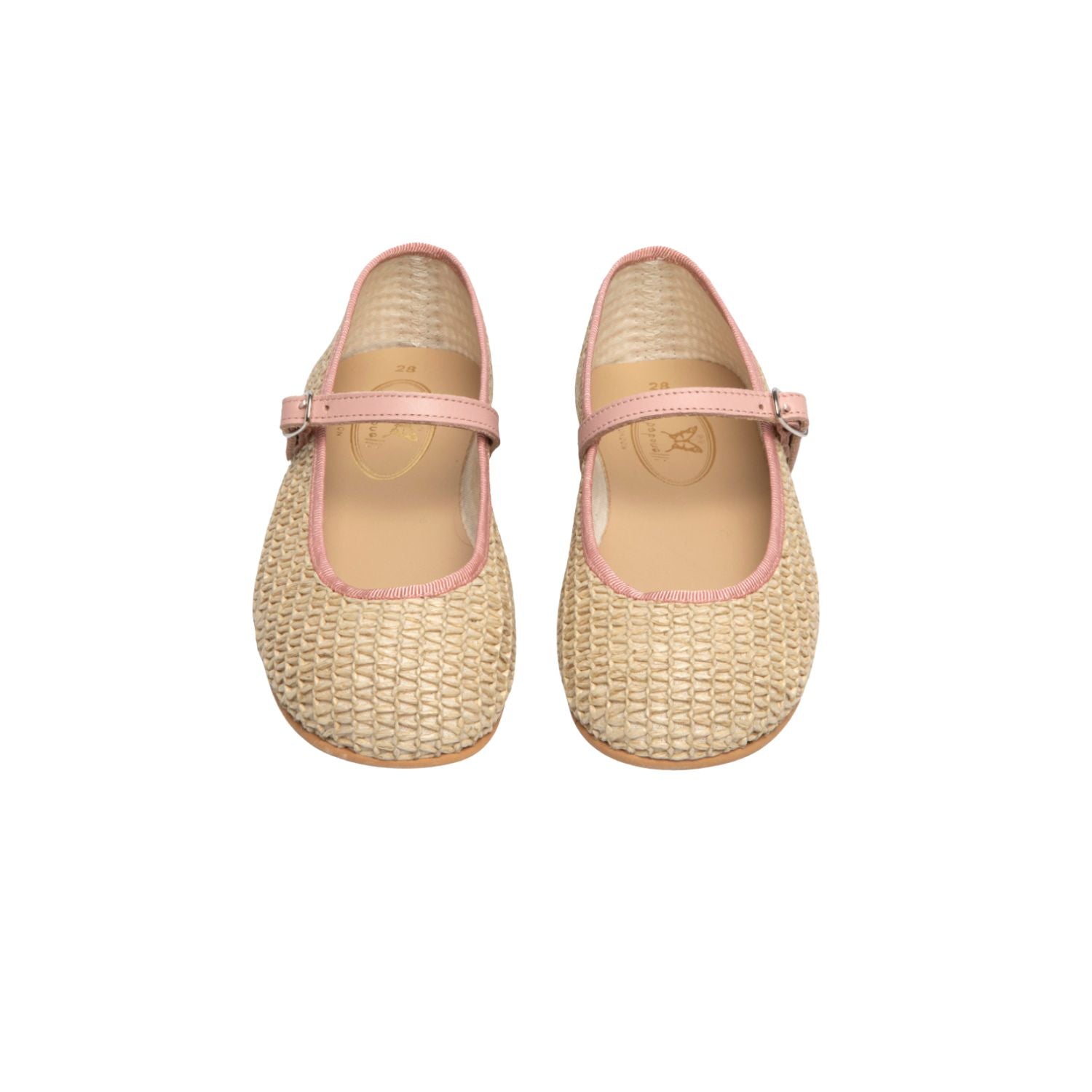 Aurelie Buckle Shoes | Natural Raffia Pink
