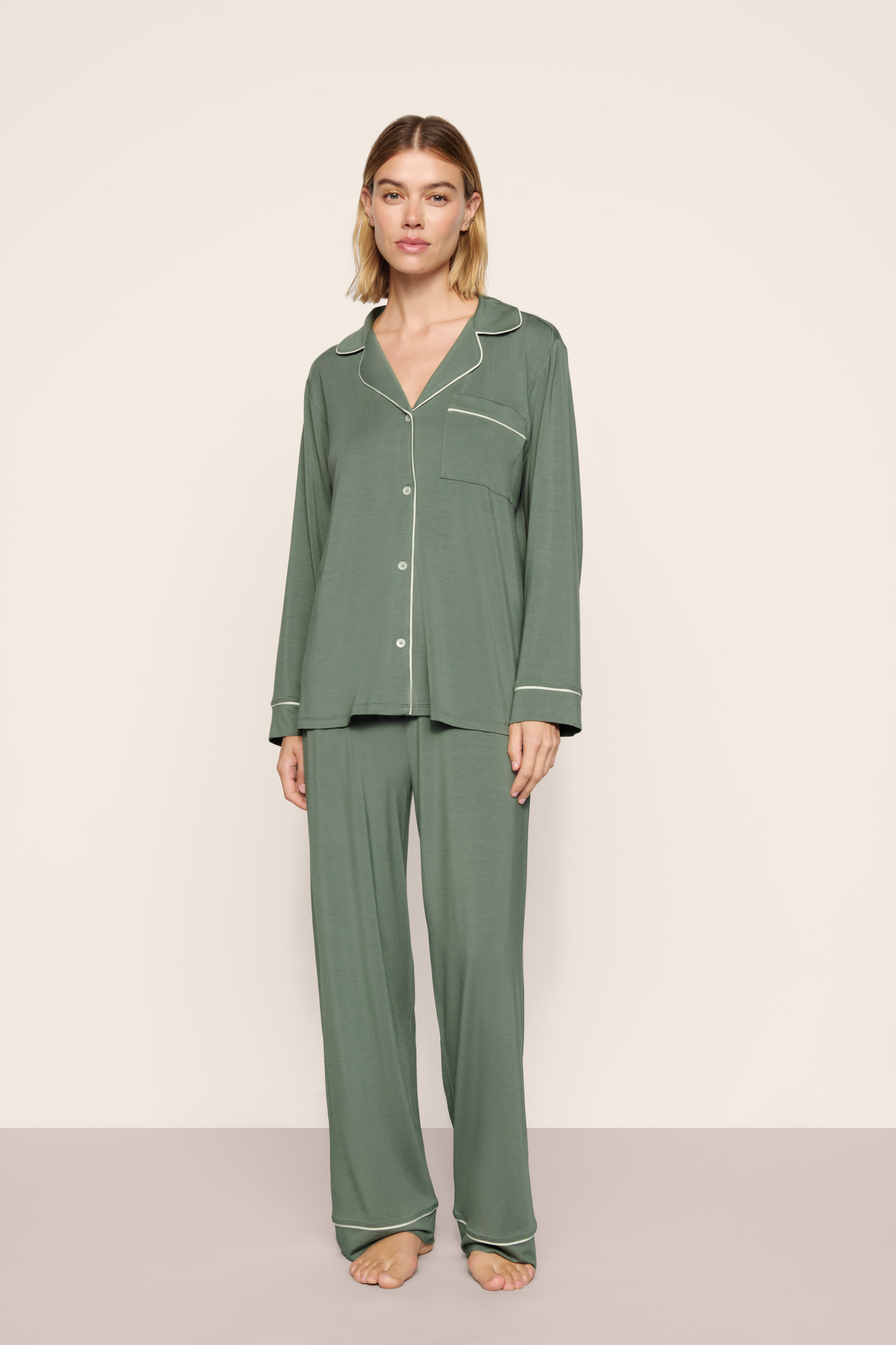 Womens Gisele Long PJ Set | Desert Sage