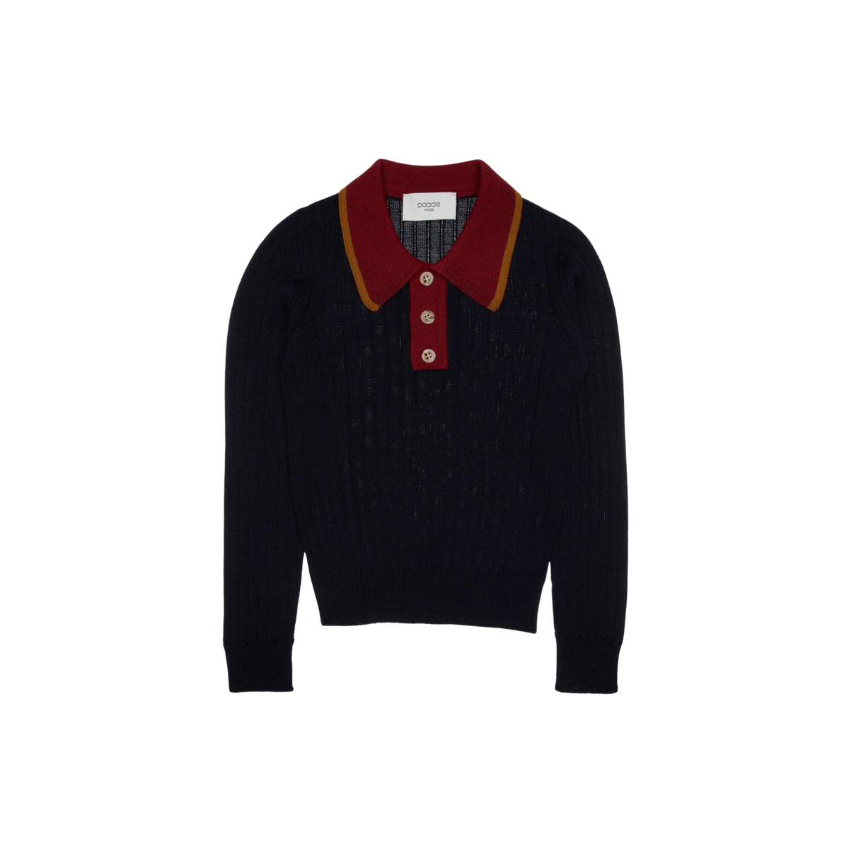Theo Merino Wool Polo T-Shirt | Dark Blue