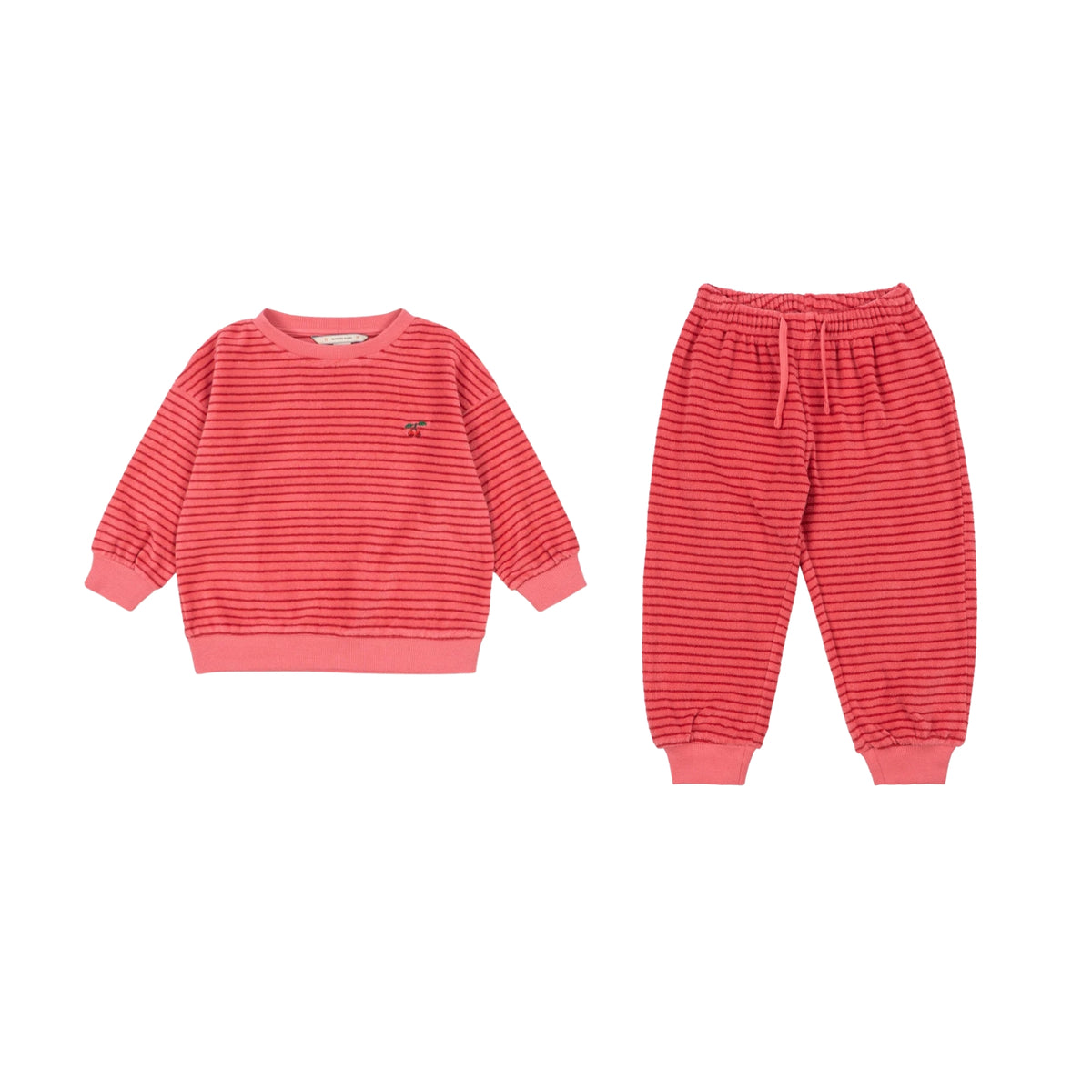 Itty Sweat Set | Cardinal Rose Stripe