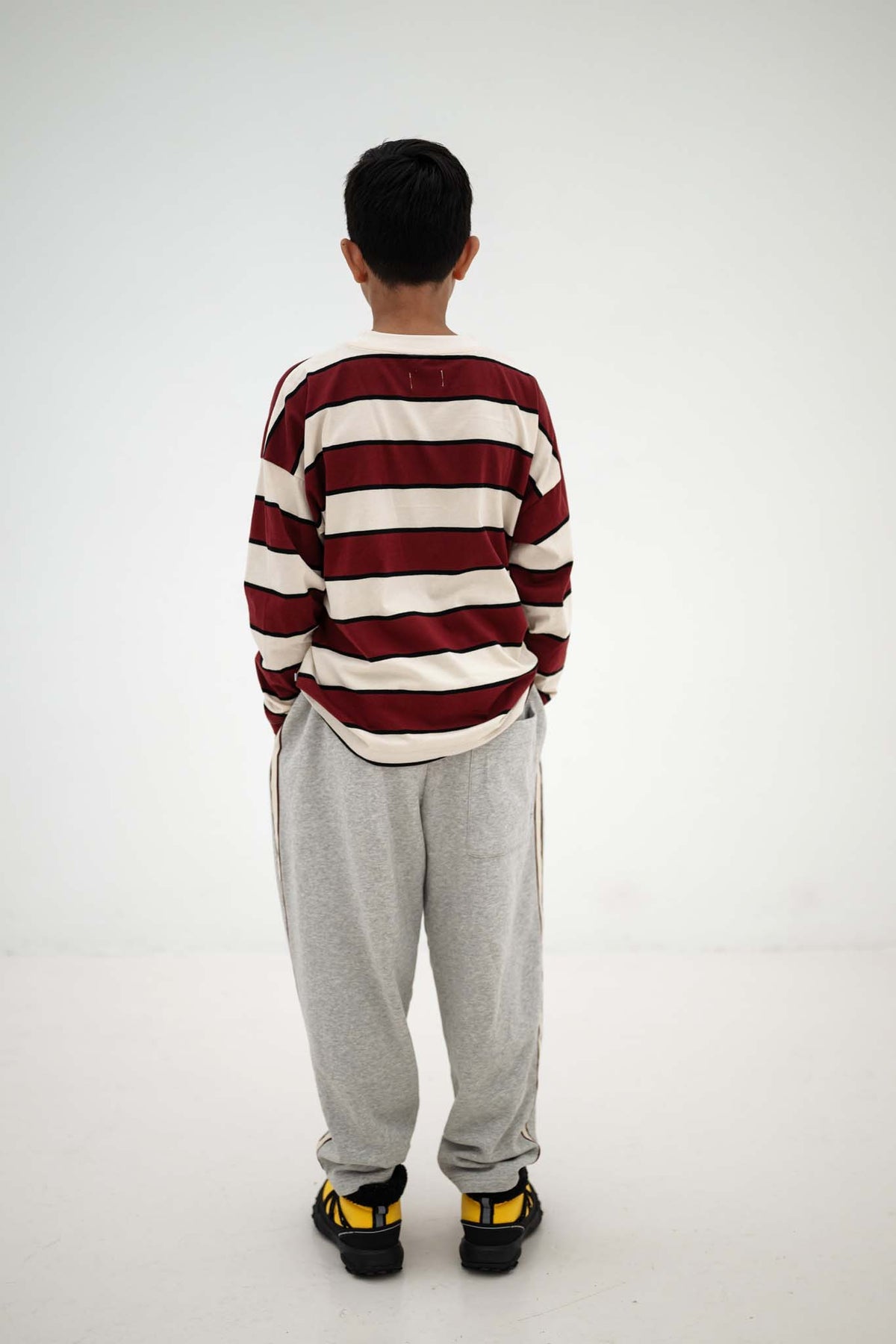 Wide Cut Long Tee | Mulberry Stripe