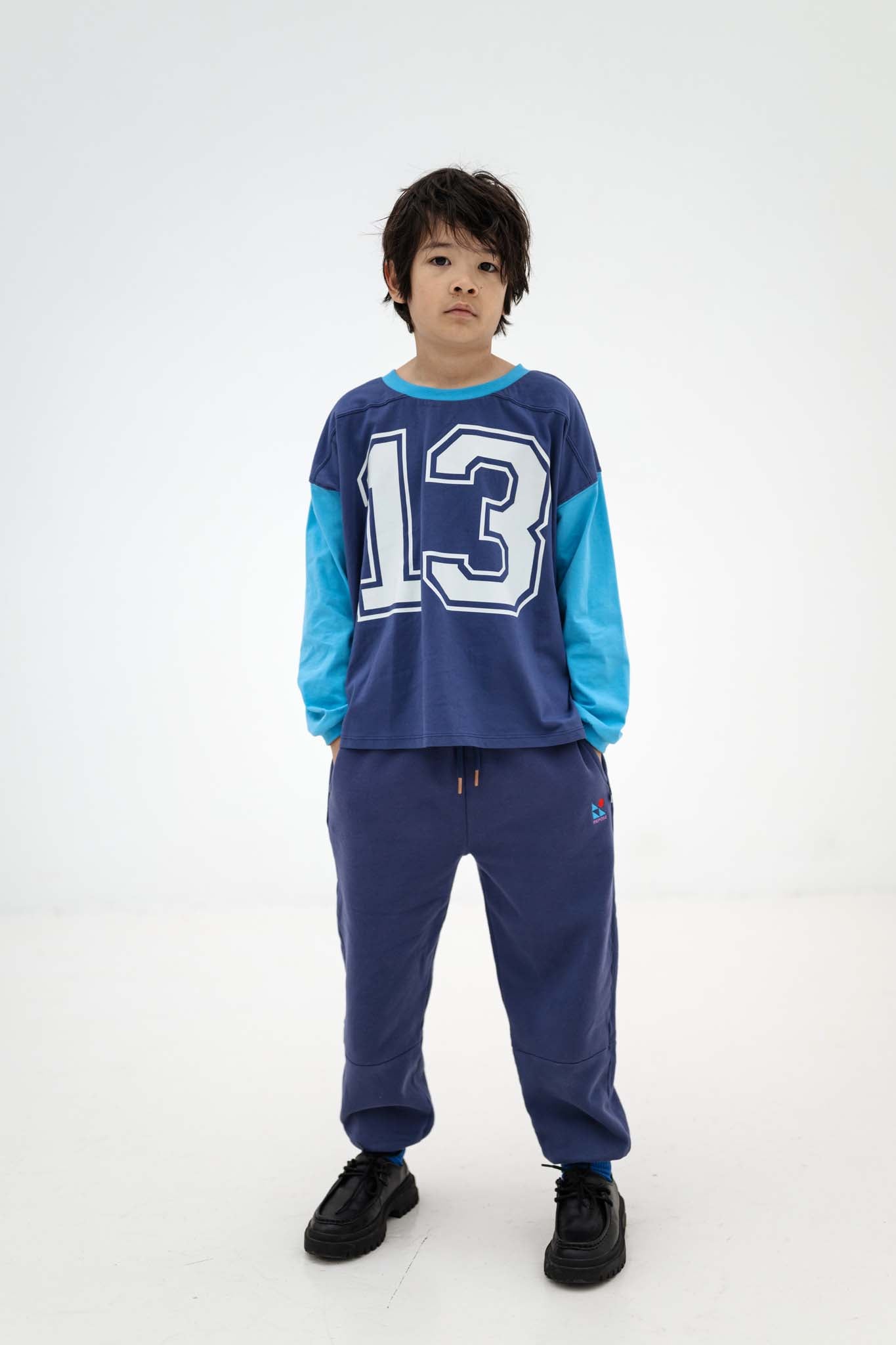 Sporty Jersey Tee | Eclipse Blue Color Block