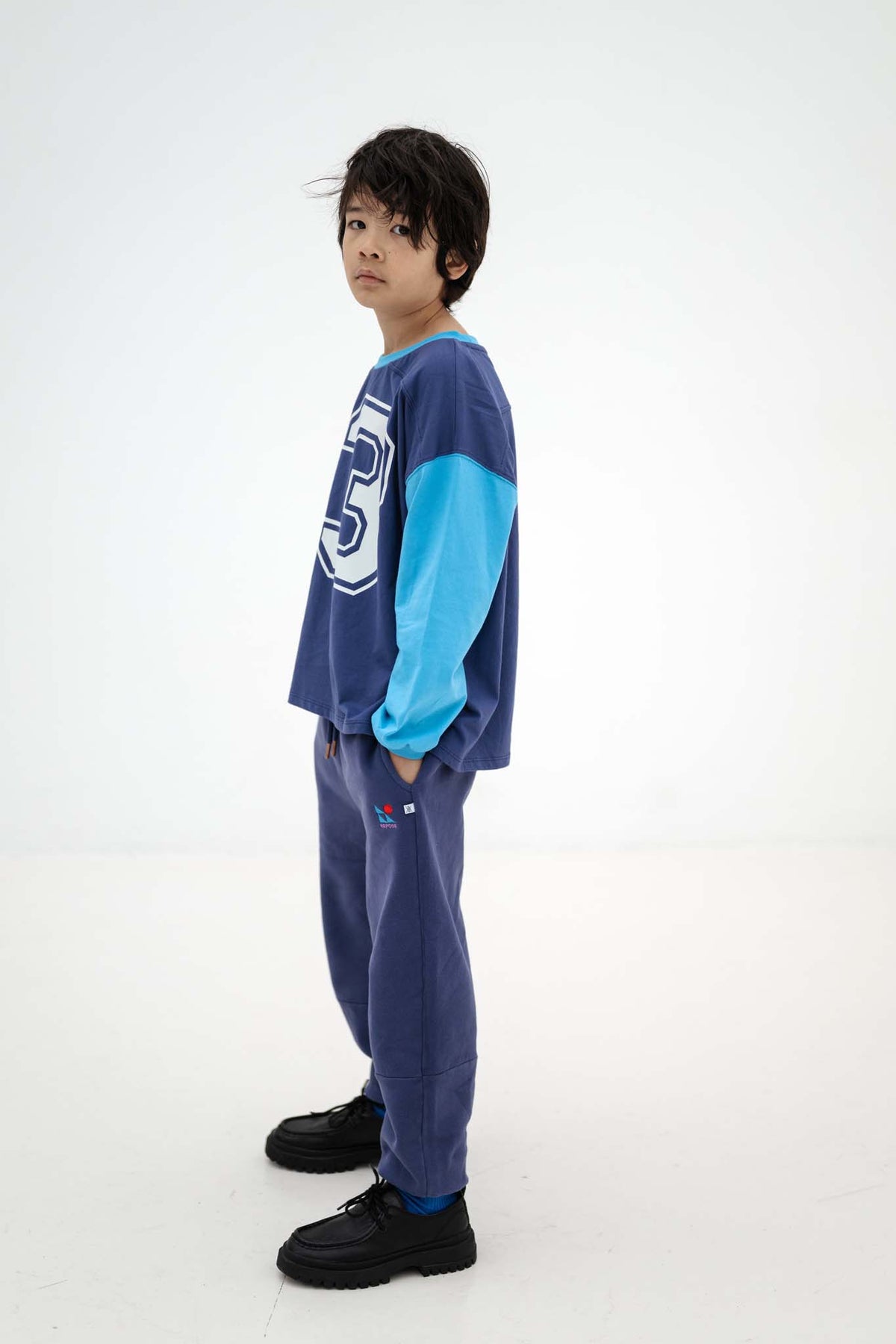 Sporty Jersey Tee | Eclipse Blue Color Block
