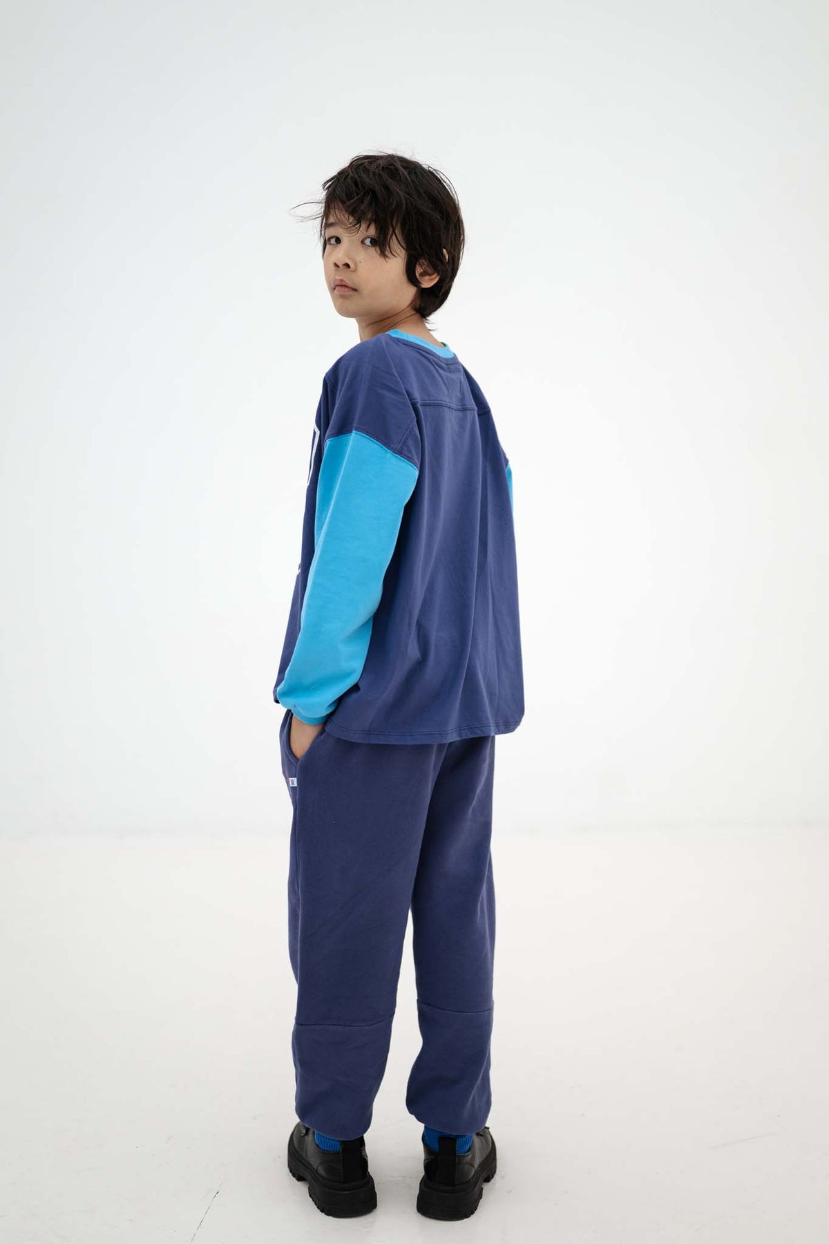 Sporty Jersey Tee | Eclipse Blue Color Block