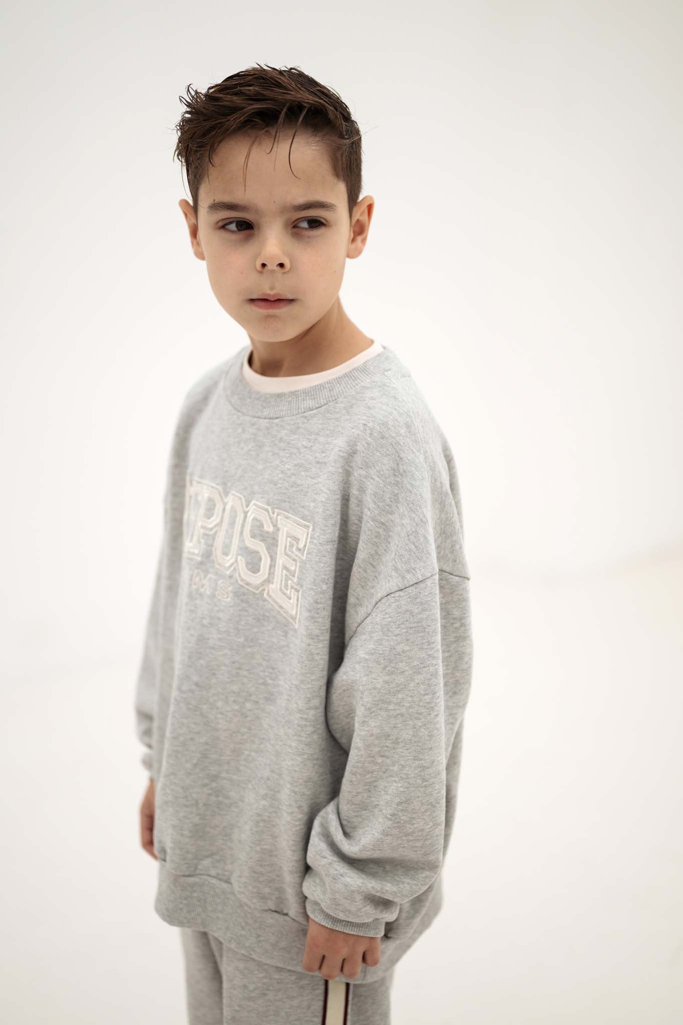 Sweatshirt Set | Light Mixed Grey