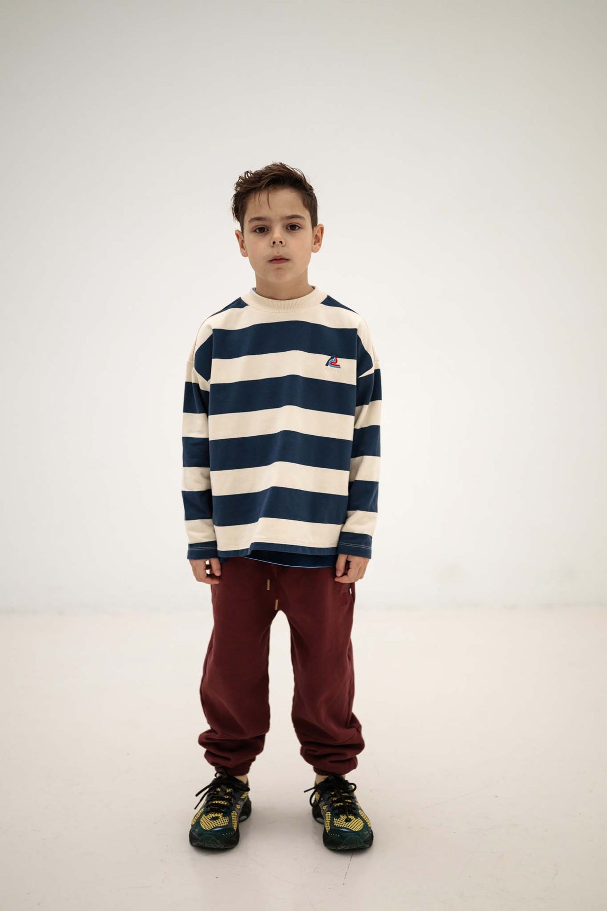 Boxy Sweater | Eclipse Blue Block Stripe