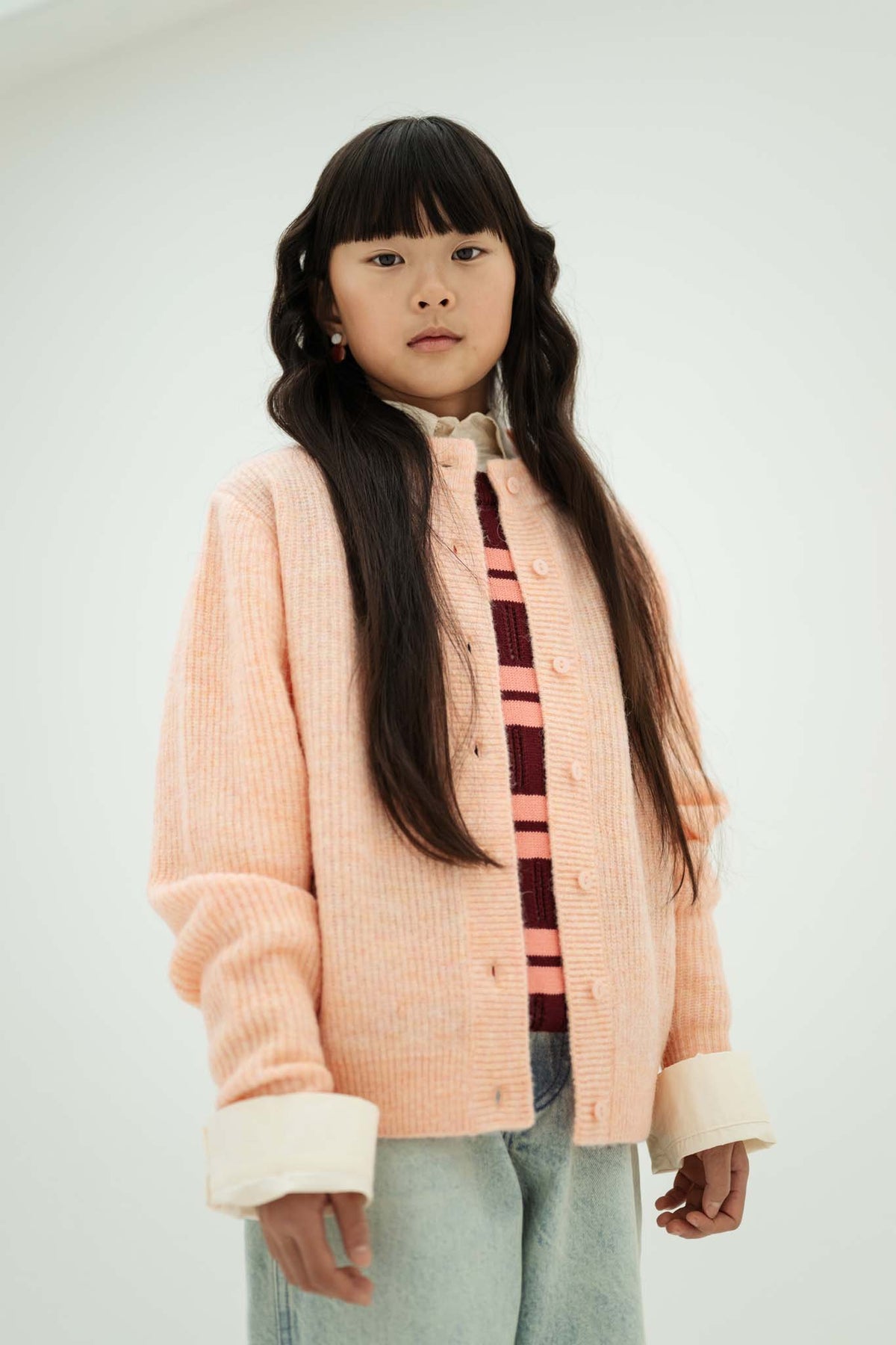 Knit Cardigan | Light Cheeky Flamingo