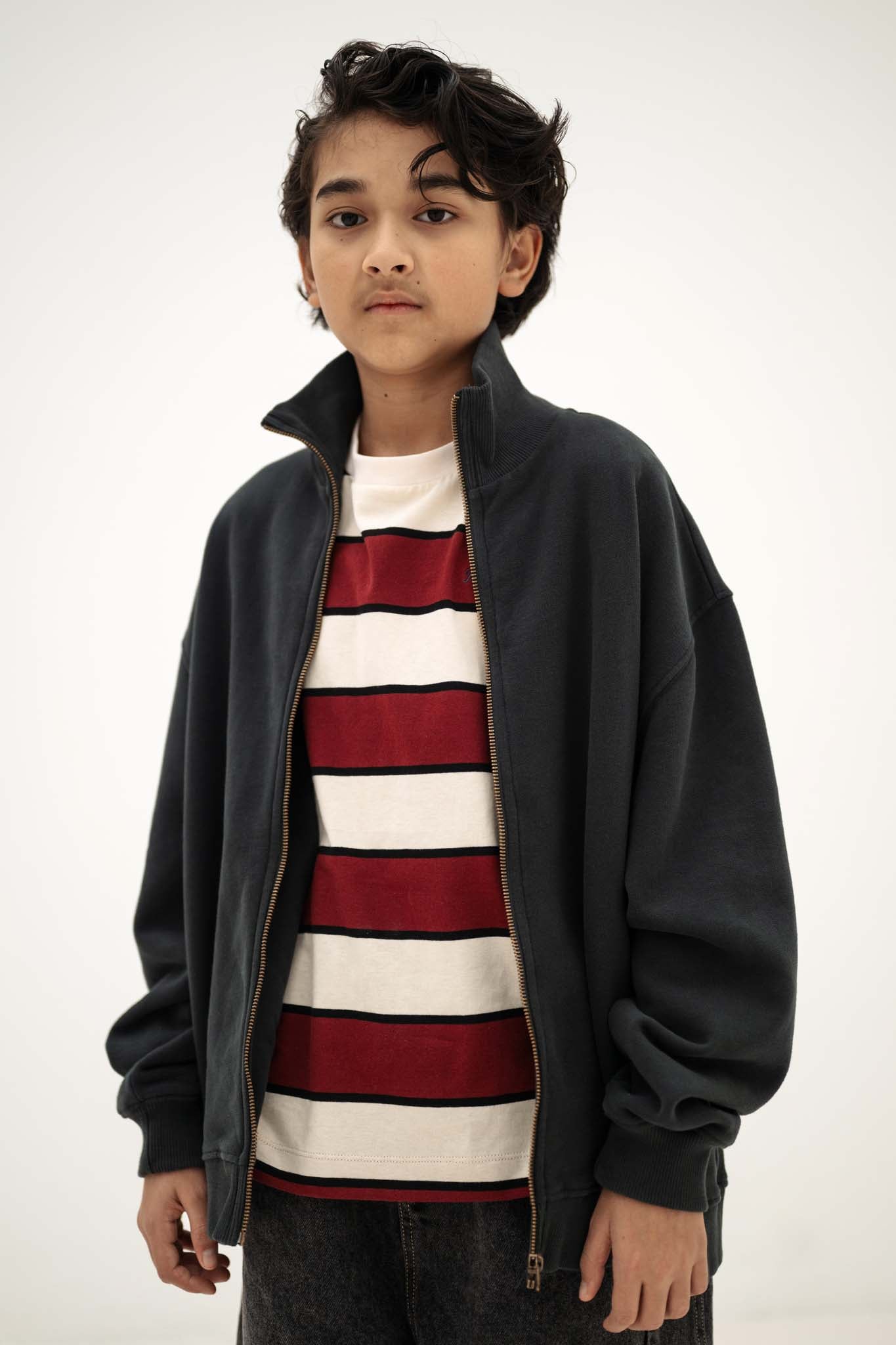 Zip Up Sweater | Moonless Night Black