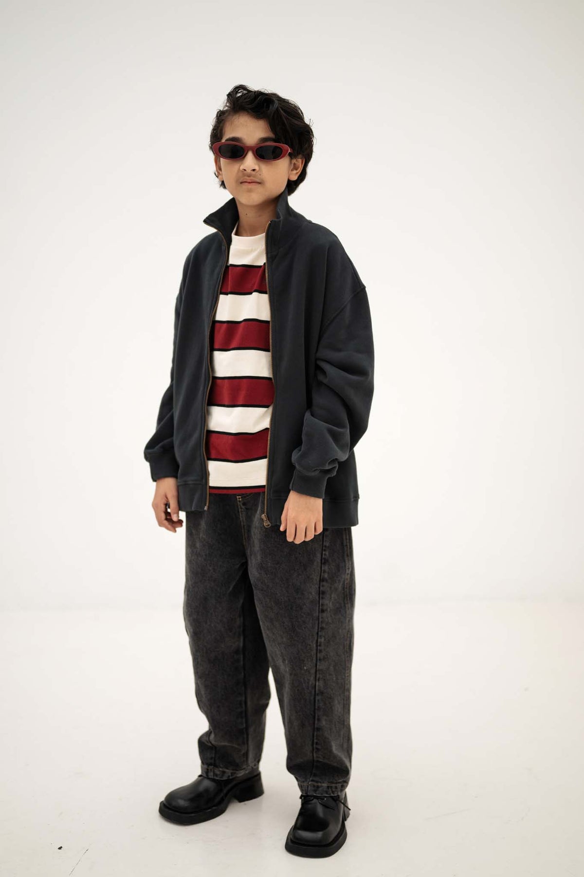 Zip Up Sweater | Moonless Night Black