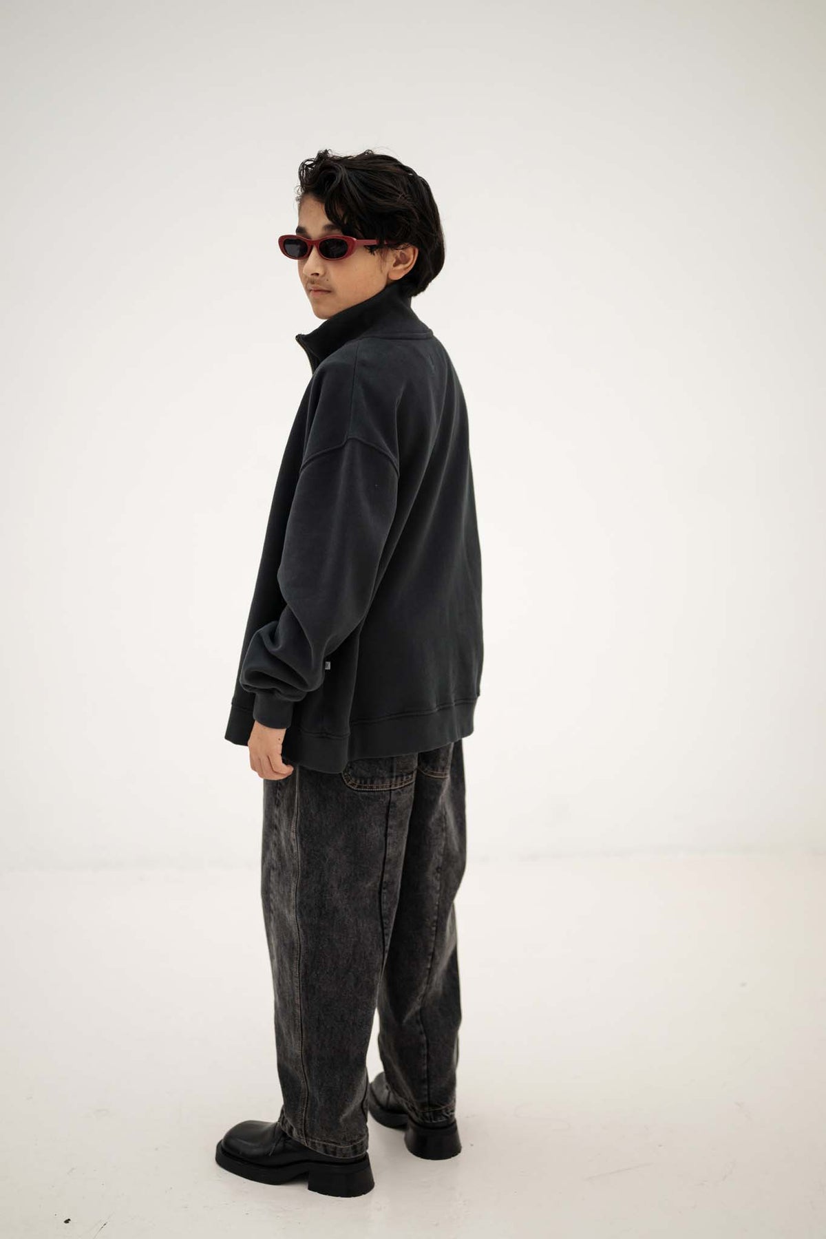 Zip Up Sweater | Moonless Night Black