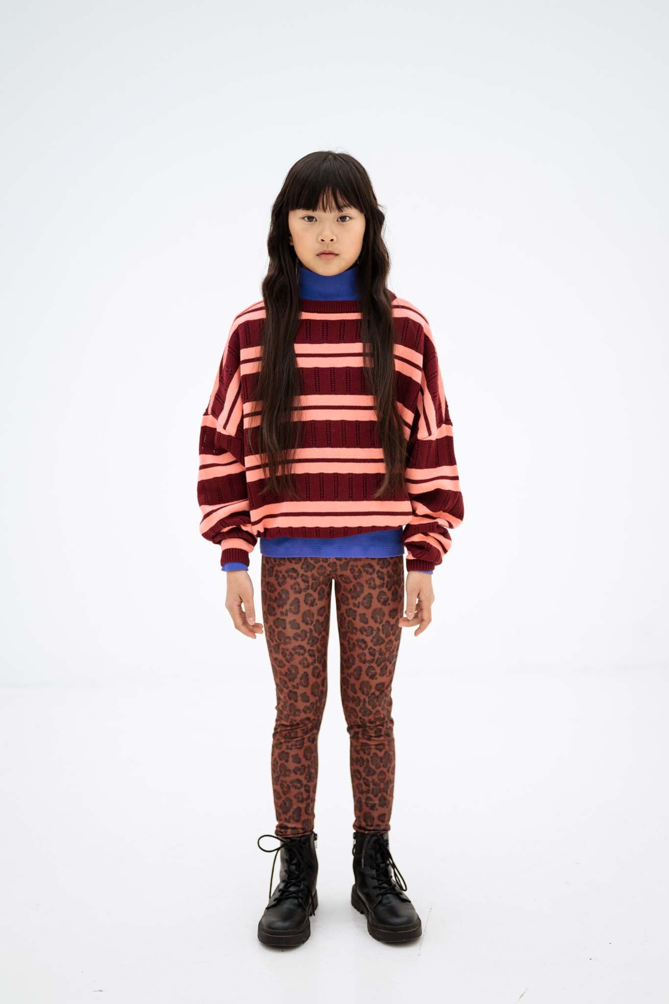 Knit Slouchy Sweater | Mulberry Flamingo Ajour