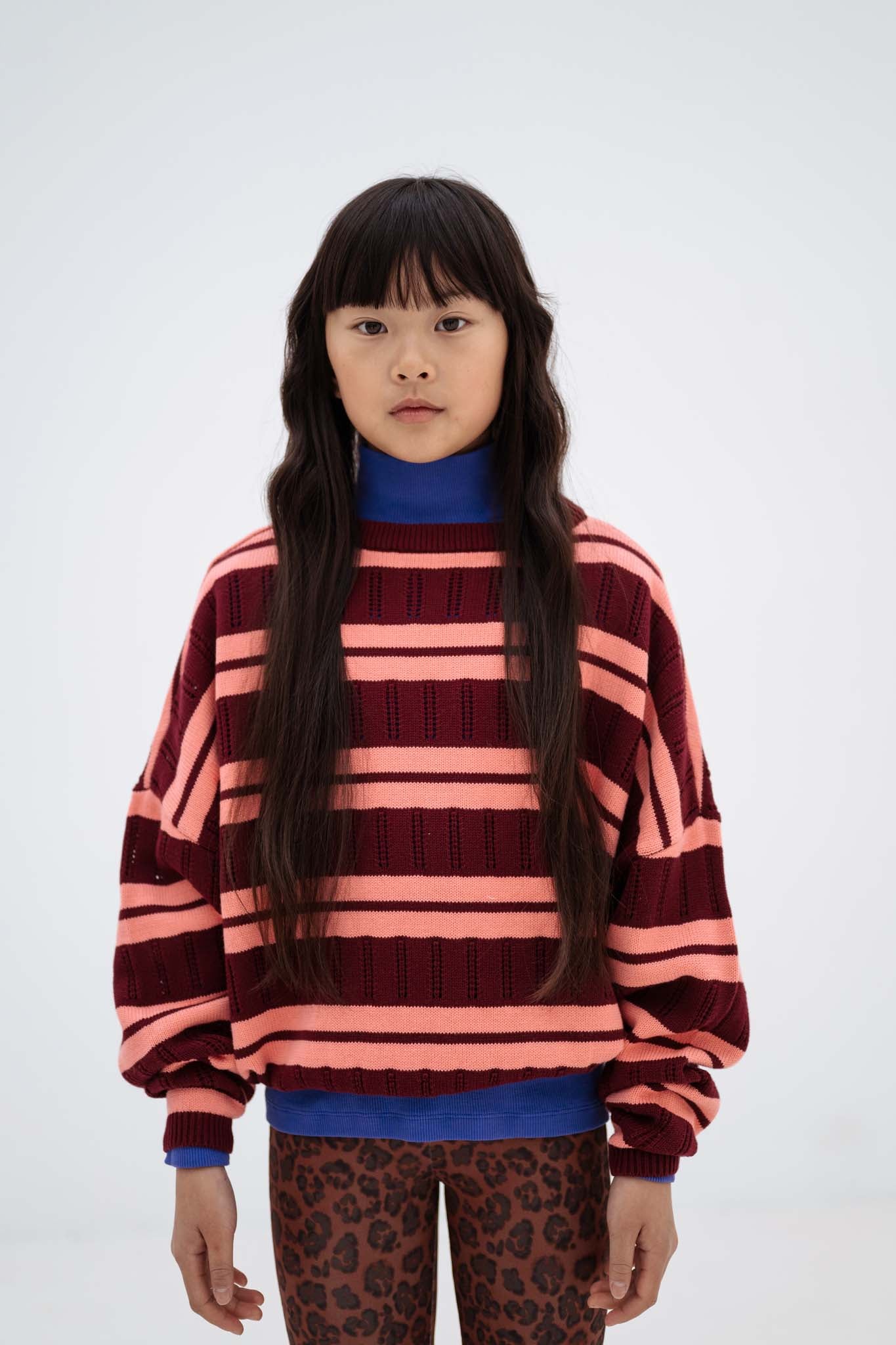 Knit Slouchy Sweater | Mulberry Flamingo Ajour
