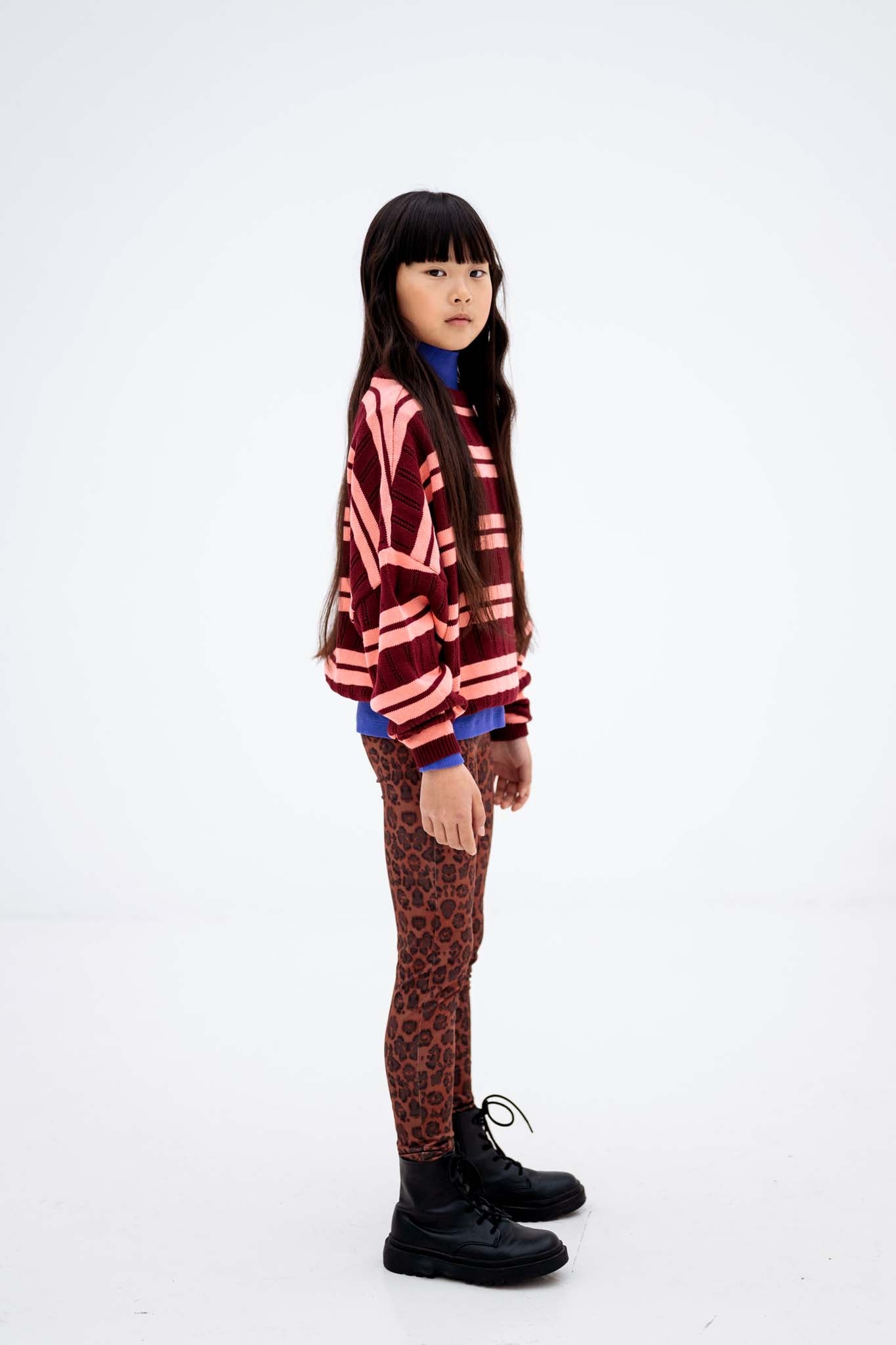 Knit Slouchy Sweater | Mulberry Flamingo Ajour