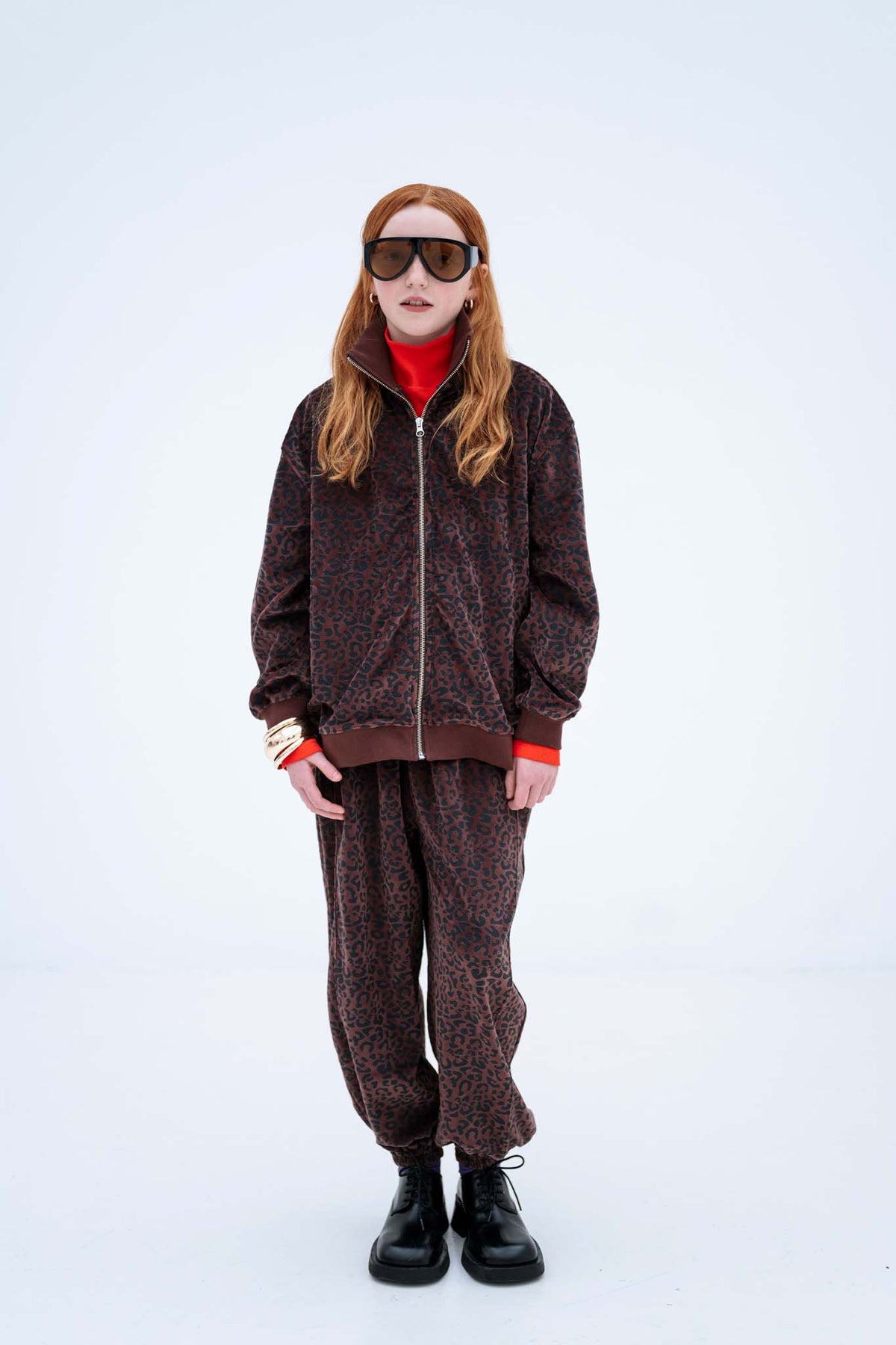 Zip Up Sweater | Chocolate Leopard