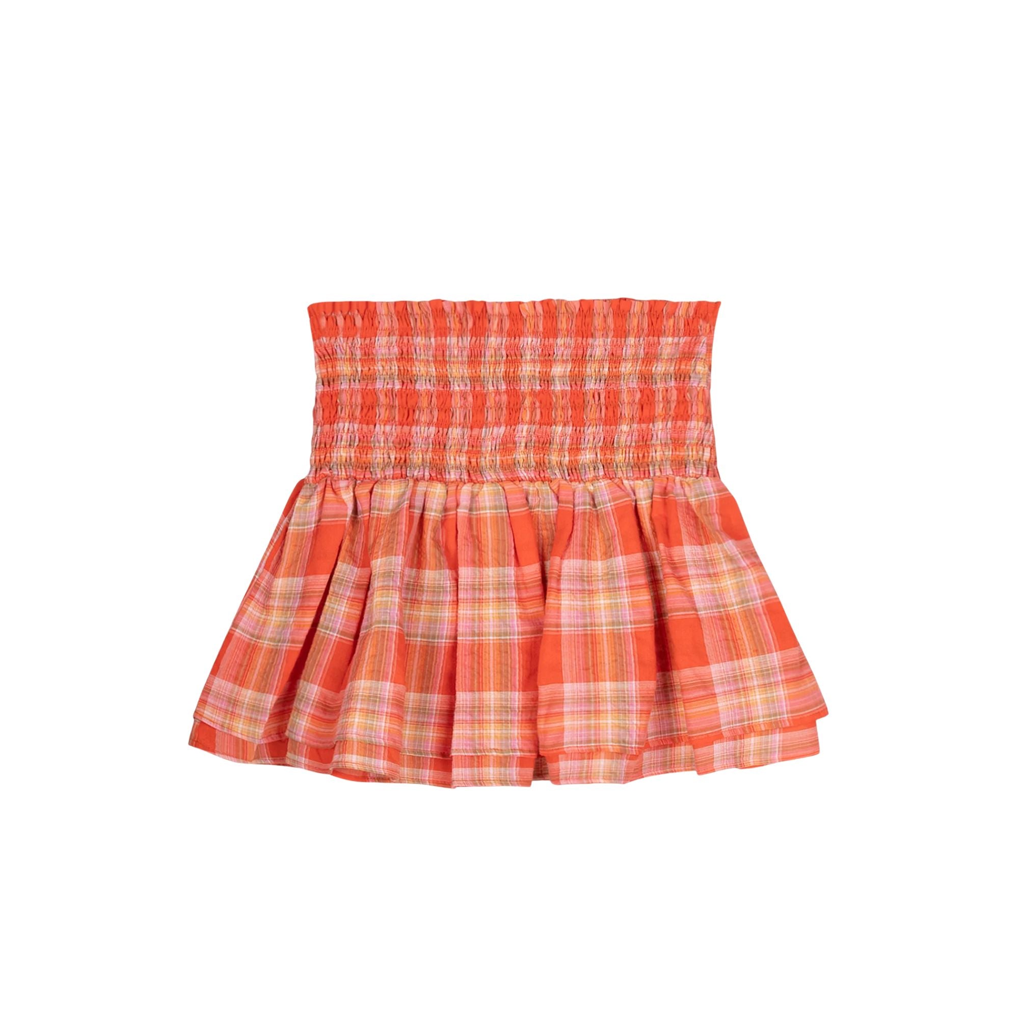 Bloom Skirt | Coral Check