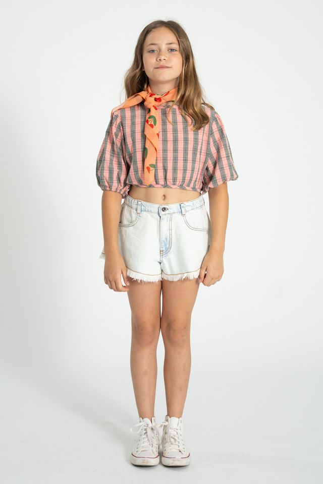 Fringed Shorts | Washed Light Blue Denim
