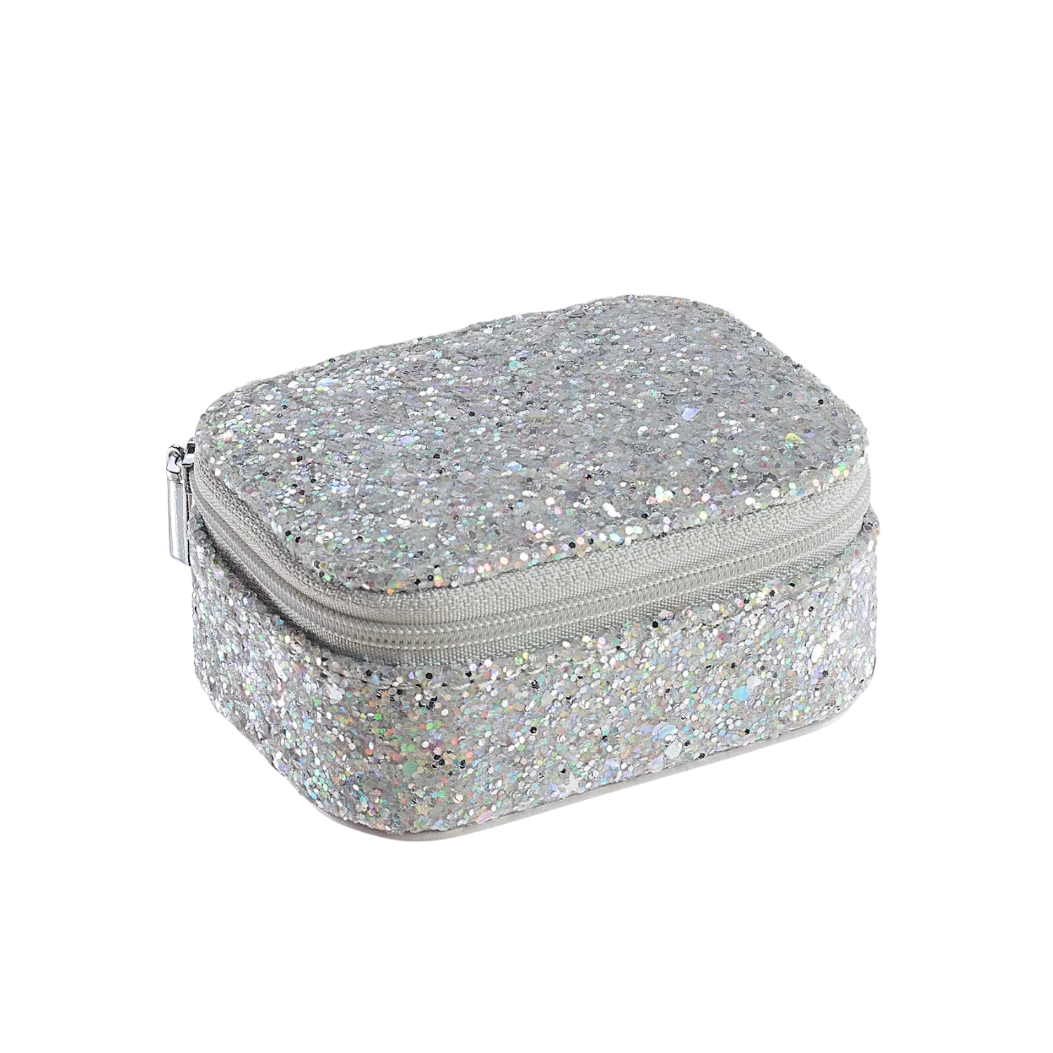 Confetti Glitter Silver Mini Jewellery Box