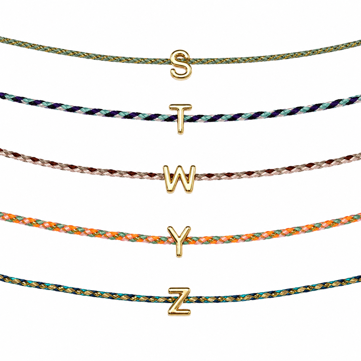 Braided Initial Necklace | Gold