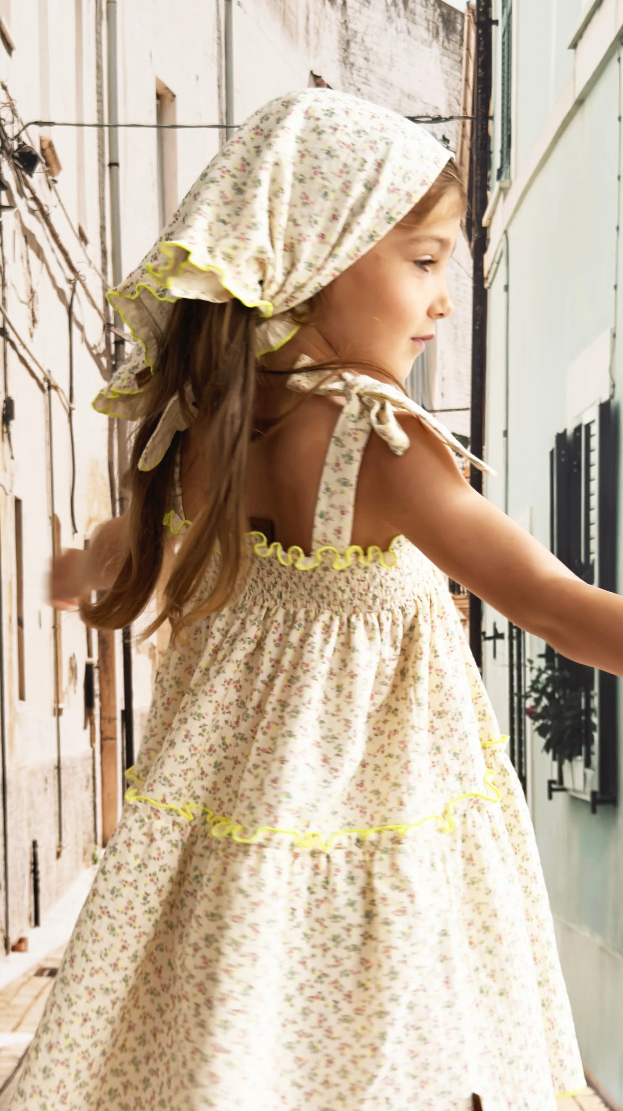 Muslin Floral Dress | Yellow & Green