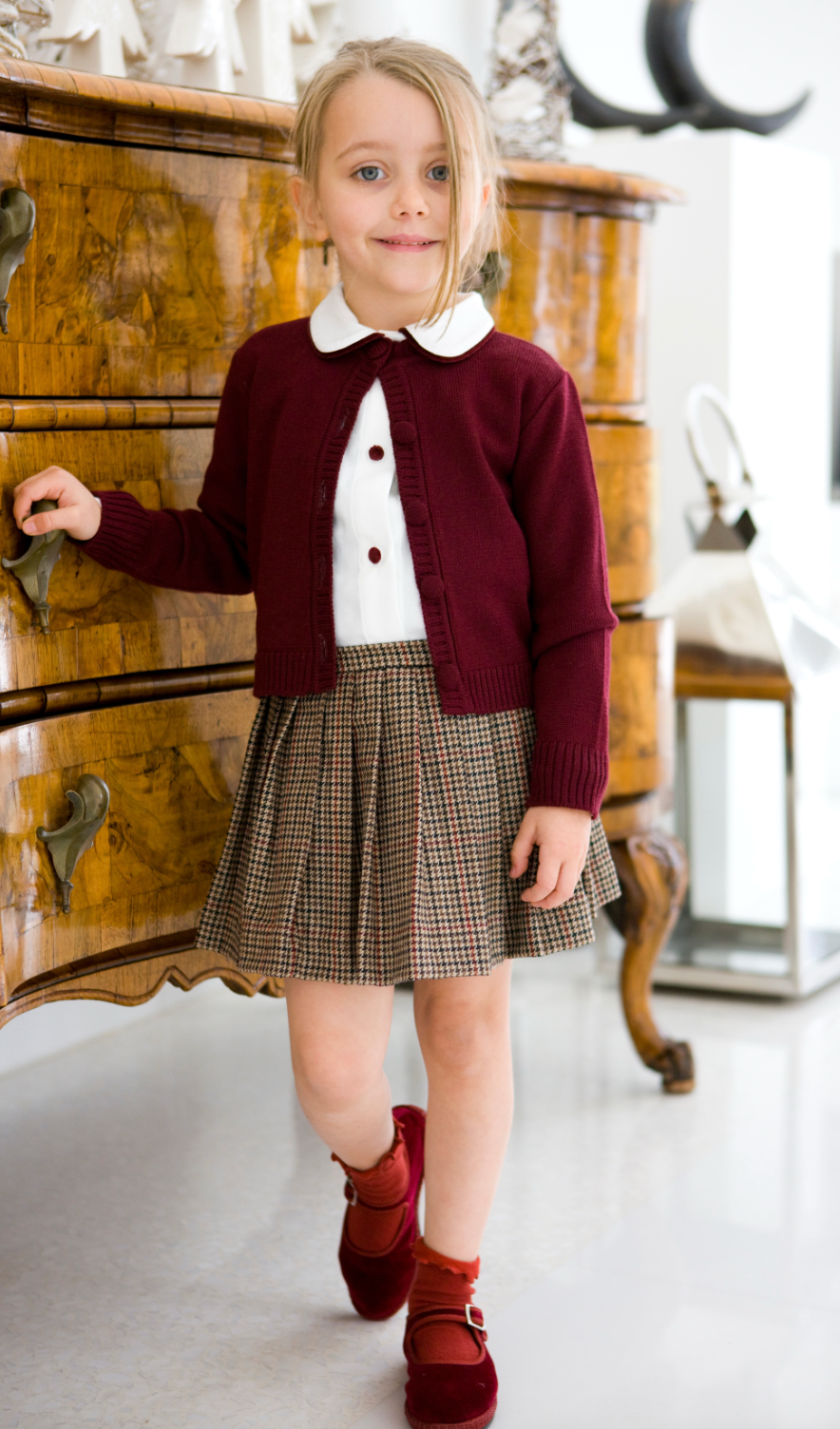 Tanzanite Skirt | Brown Check