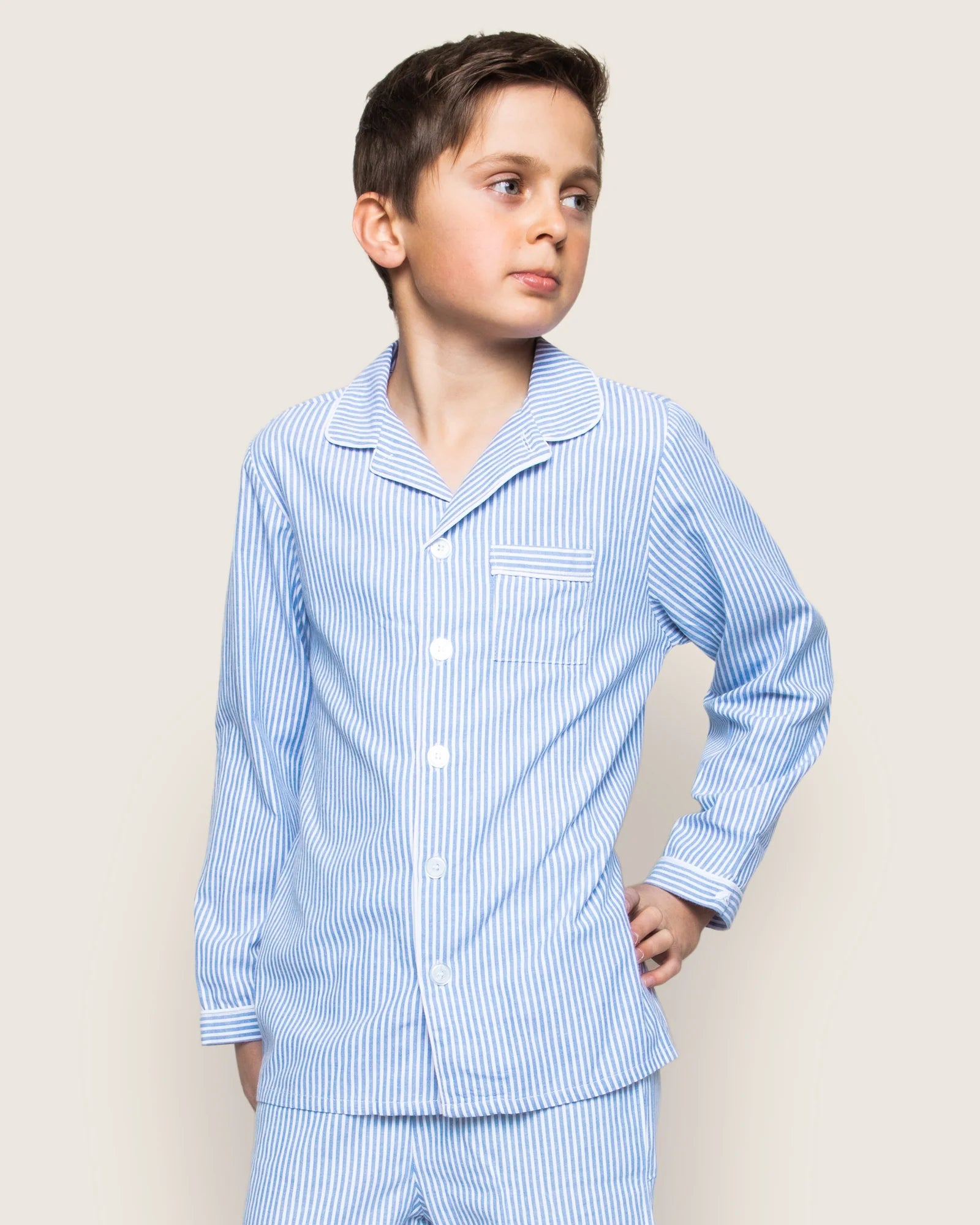 Twill Pajama Set | French Blue Heritage Stripe