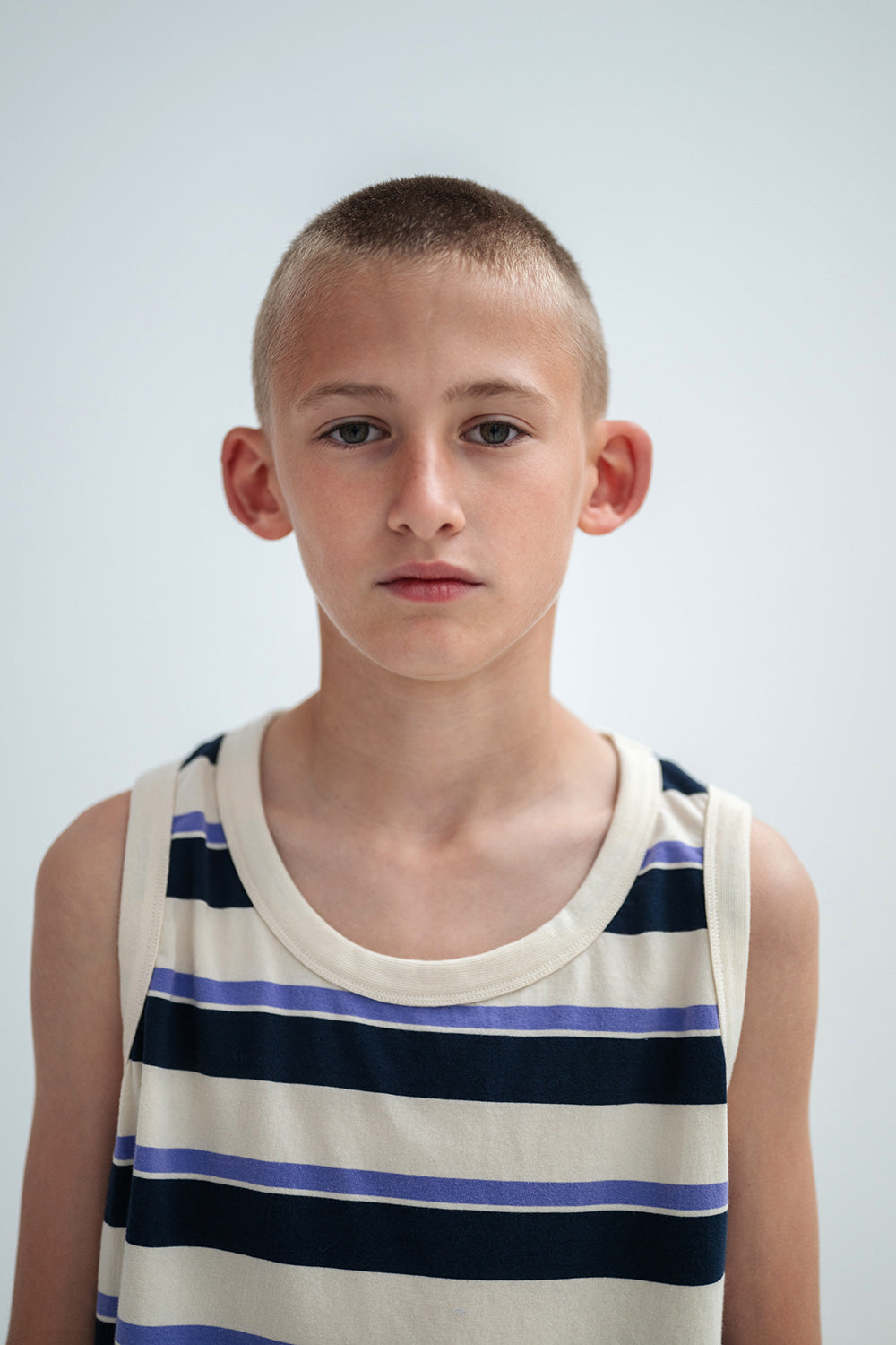 Singlet | Cream Teal Glacier Stripe