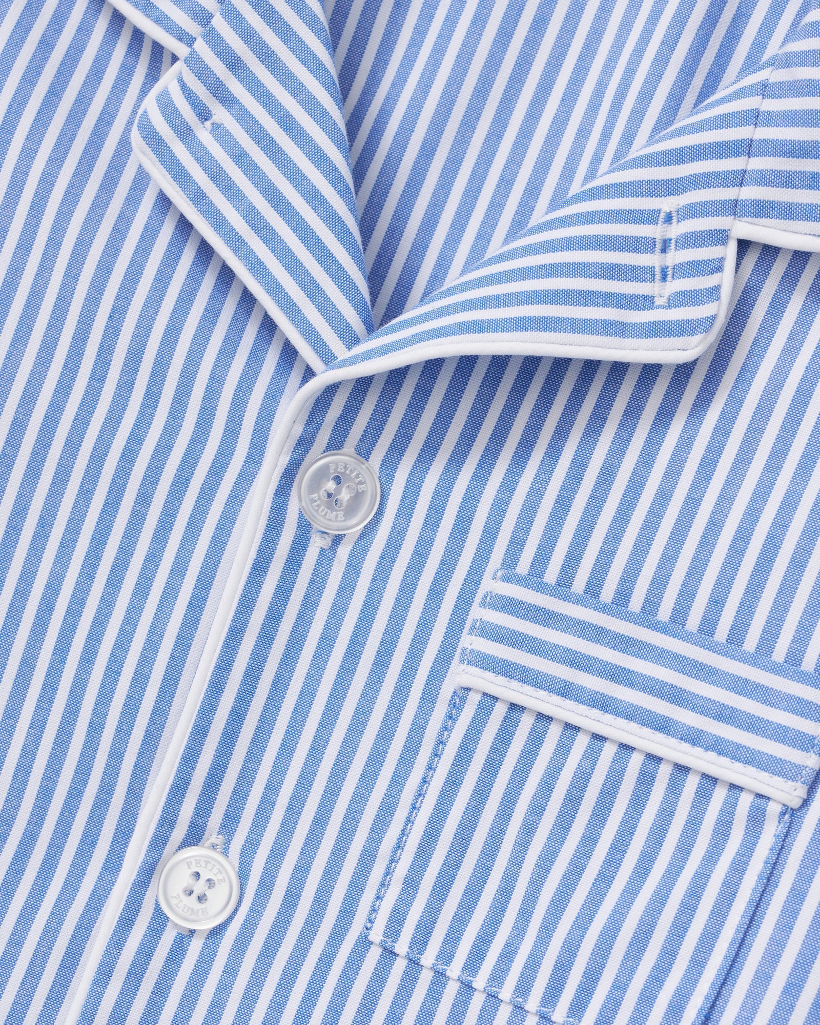 Twill Pajama Short Set | French Blue Heritage Stripe