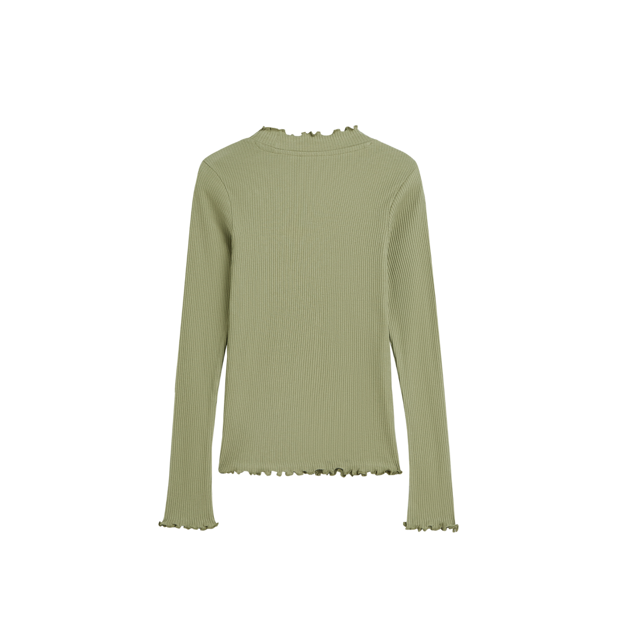 Ribbed Slimfit Long Sleeved T-shirt | Oilve Green