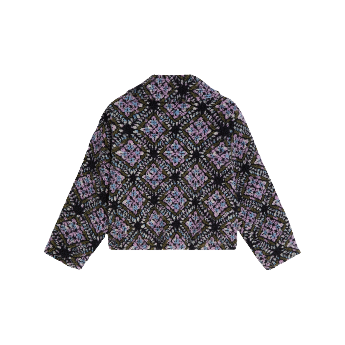 Oversized Jacquard Teddy Jacket | African Violet
